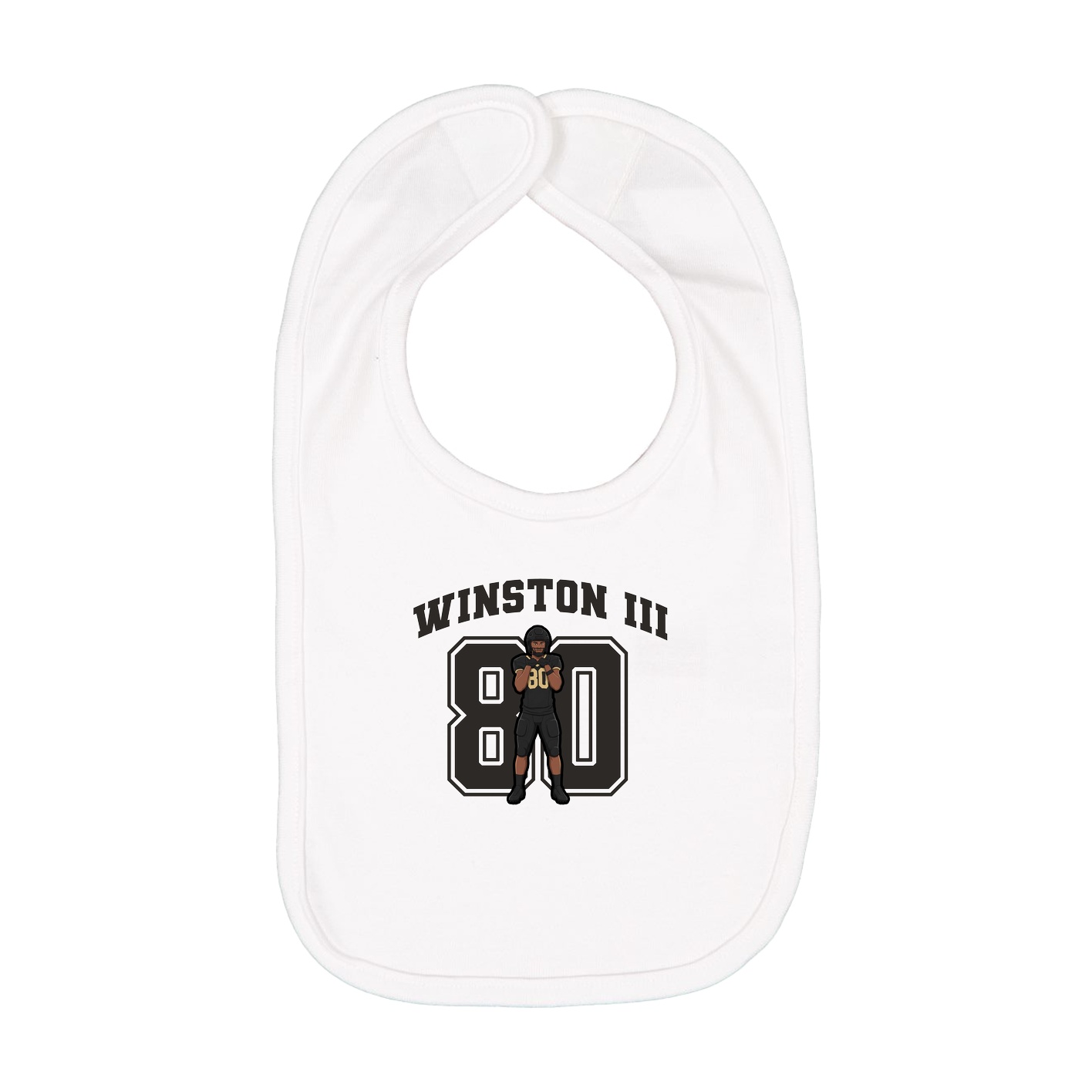 Infant Bib — Number in White