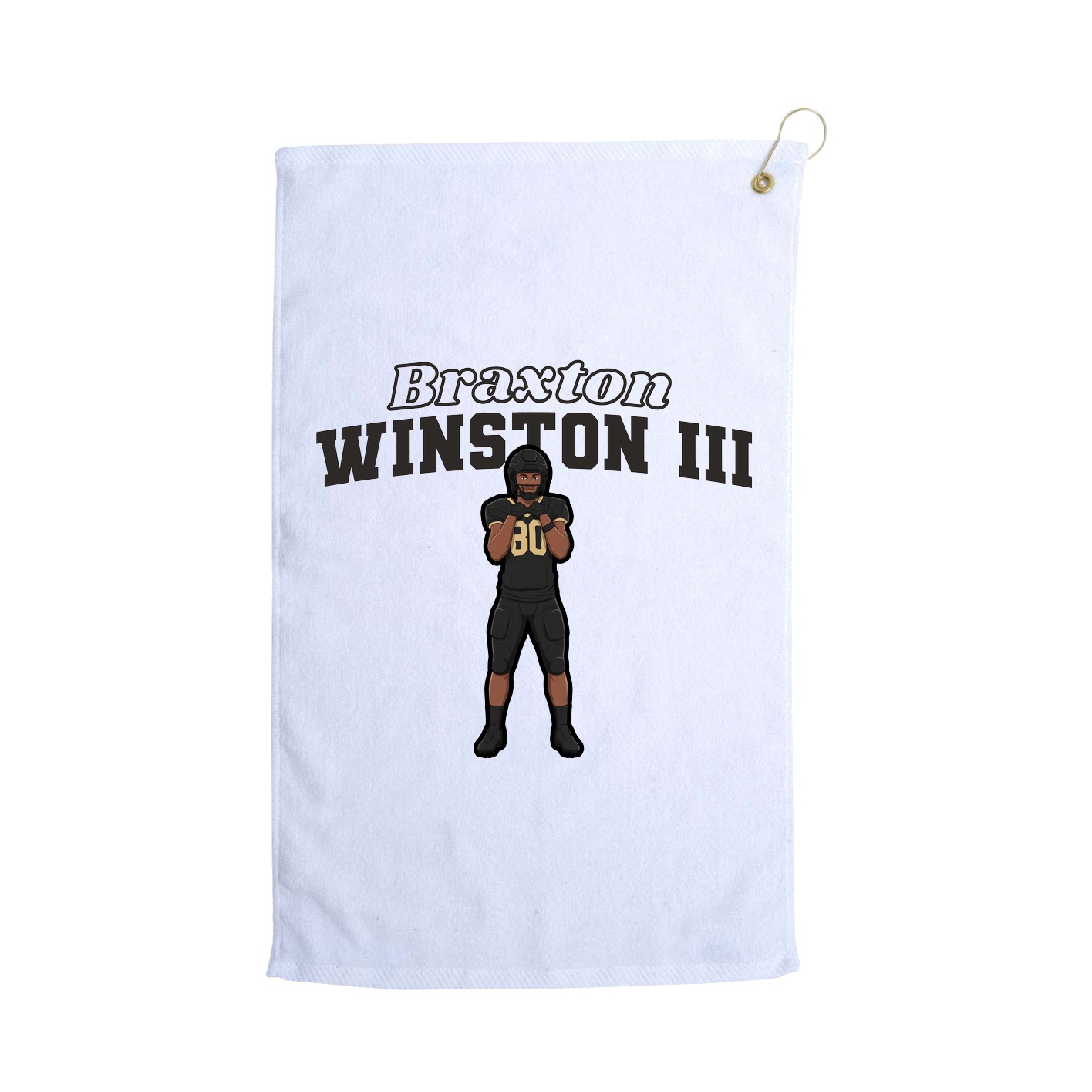 Golf Towel — Name Arch in White