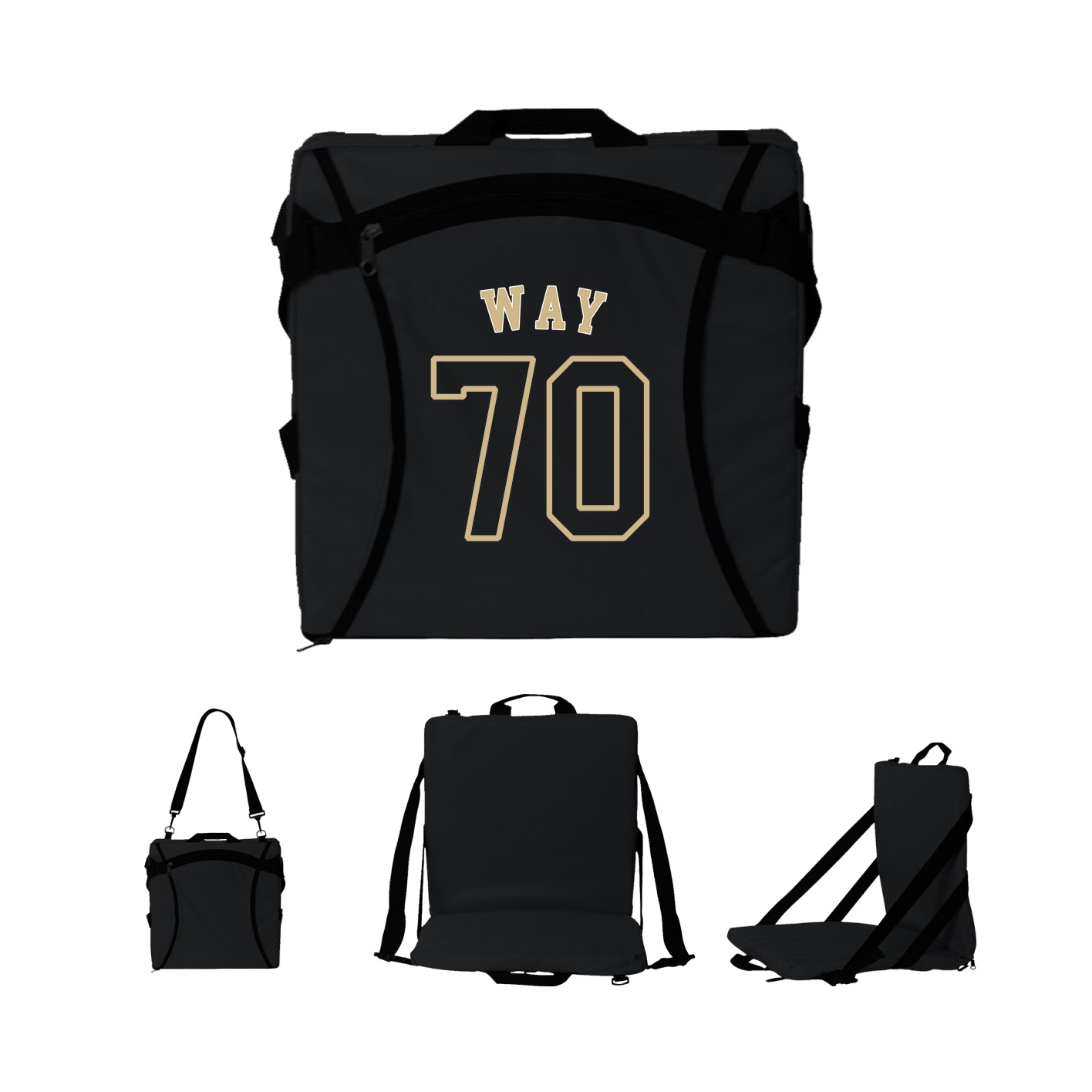 Folding Stadium Seat — Shirsey Arch in Black