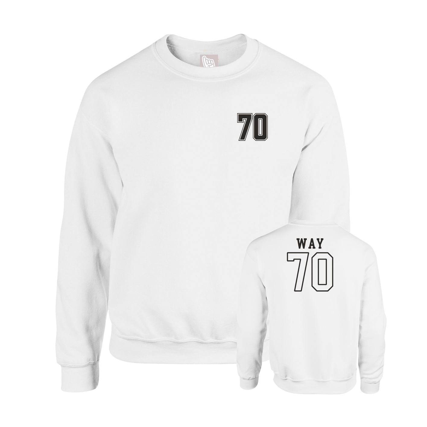 Fleece Crew — Chest Back in White