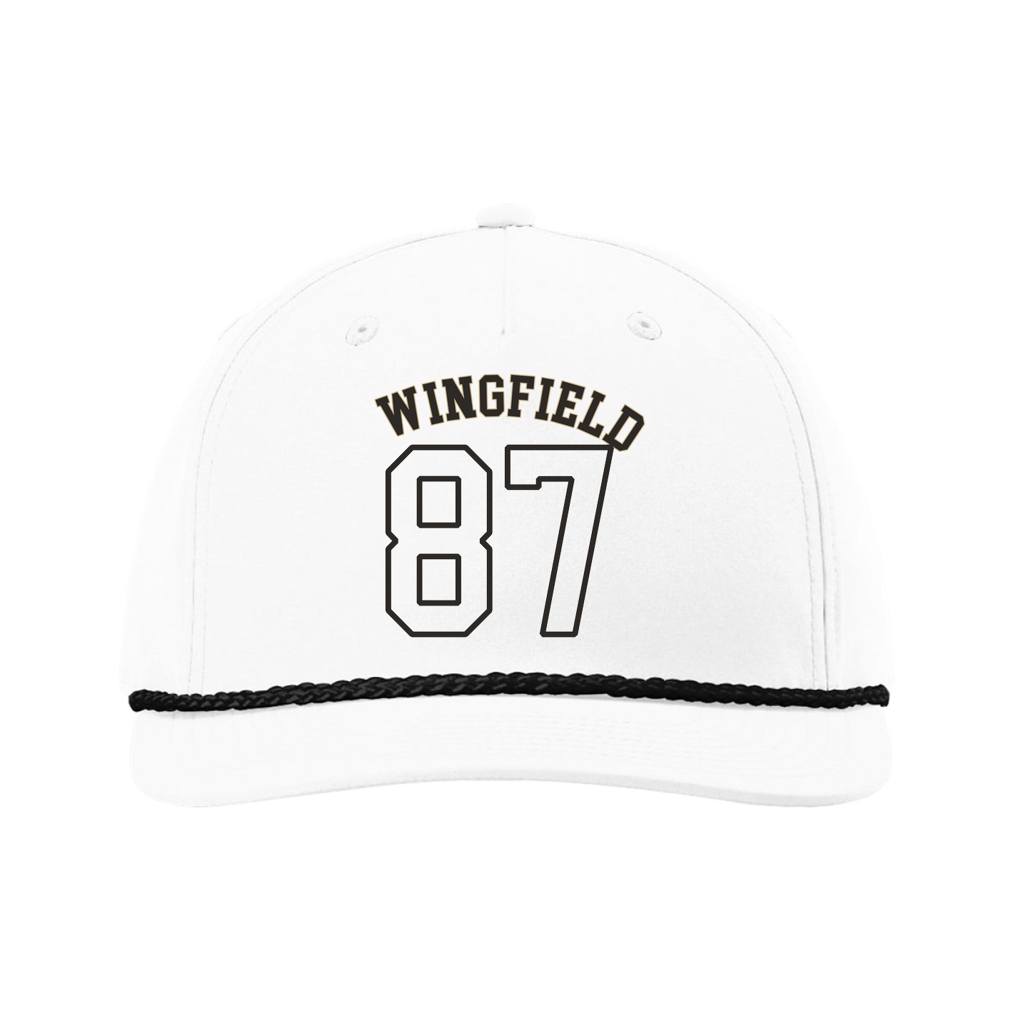 Five-Panel Classic Rope Cap — Shirsey Arch in White