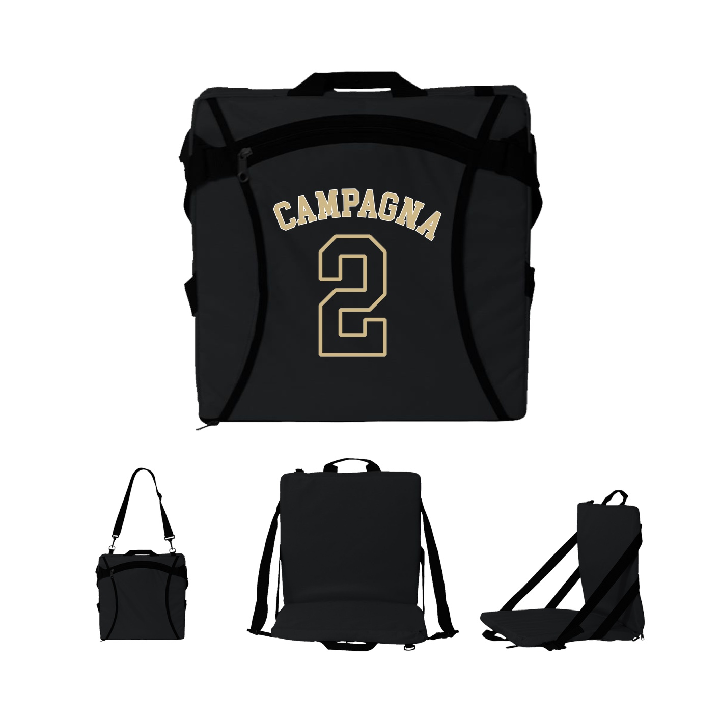 Folding Stadium Seat — Shirsey Arch in Black