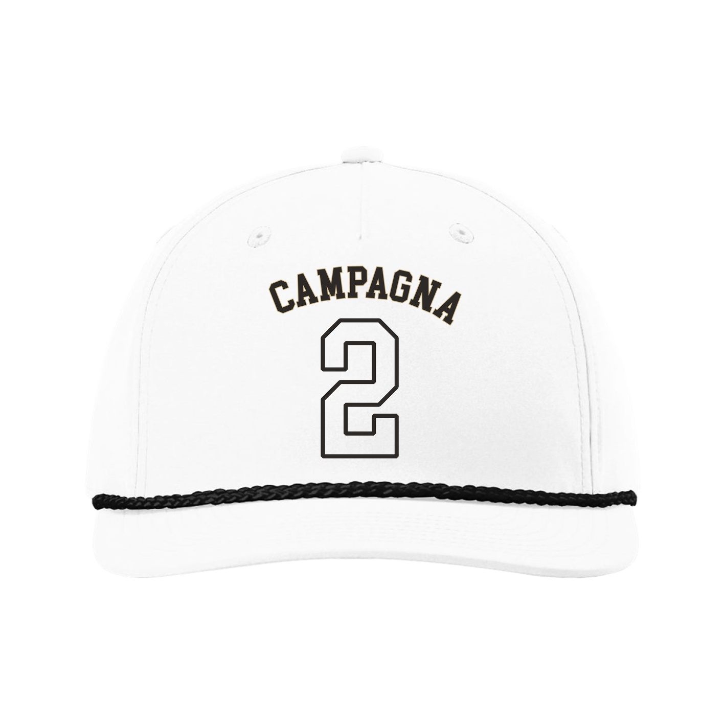 Five-Panel Classic Rope Cap — Shirsey Arch in White