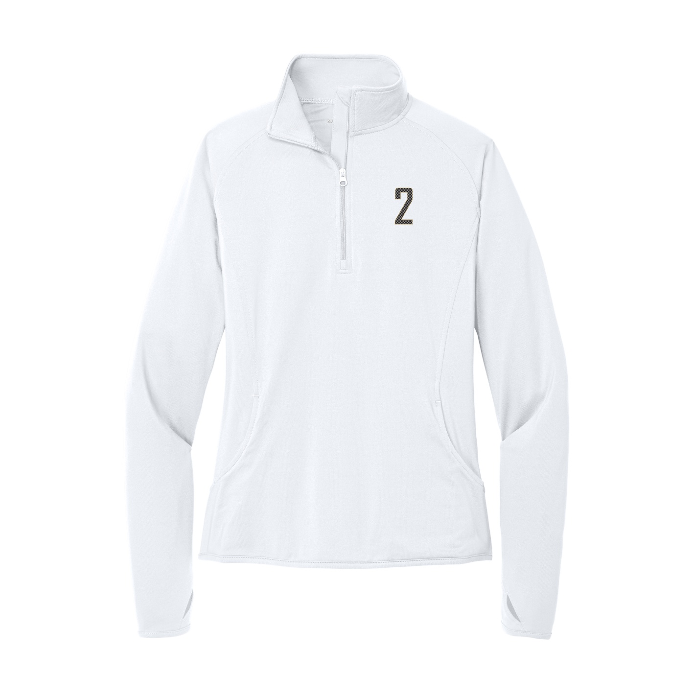 Women's Q-Zip Pullover — Front Shirsy in White