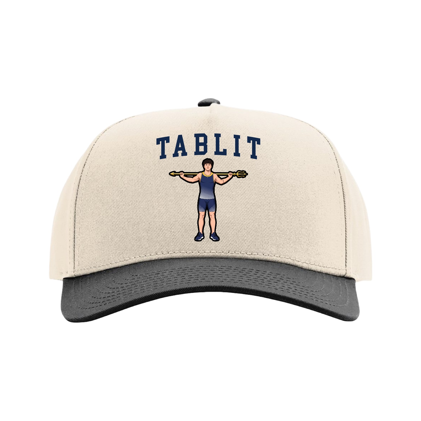 Full Fabric Five-Panel Champ Cap — Shirsey in Cream/Black