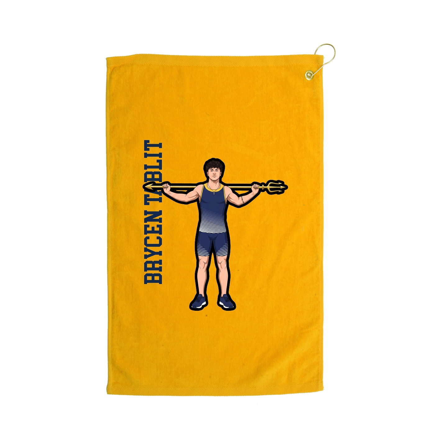 Golf Towel — Name Vertical in Gold