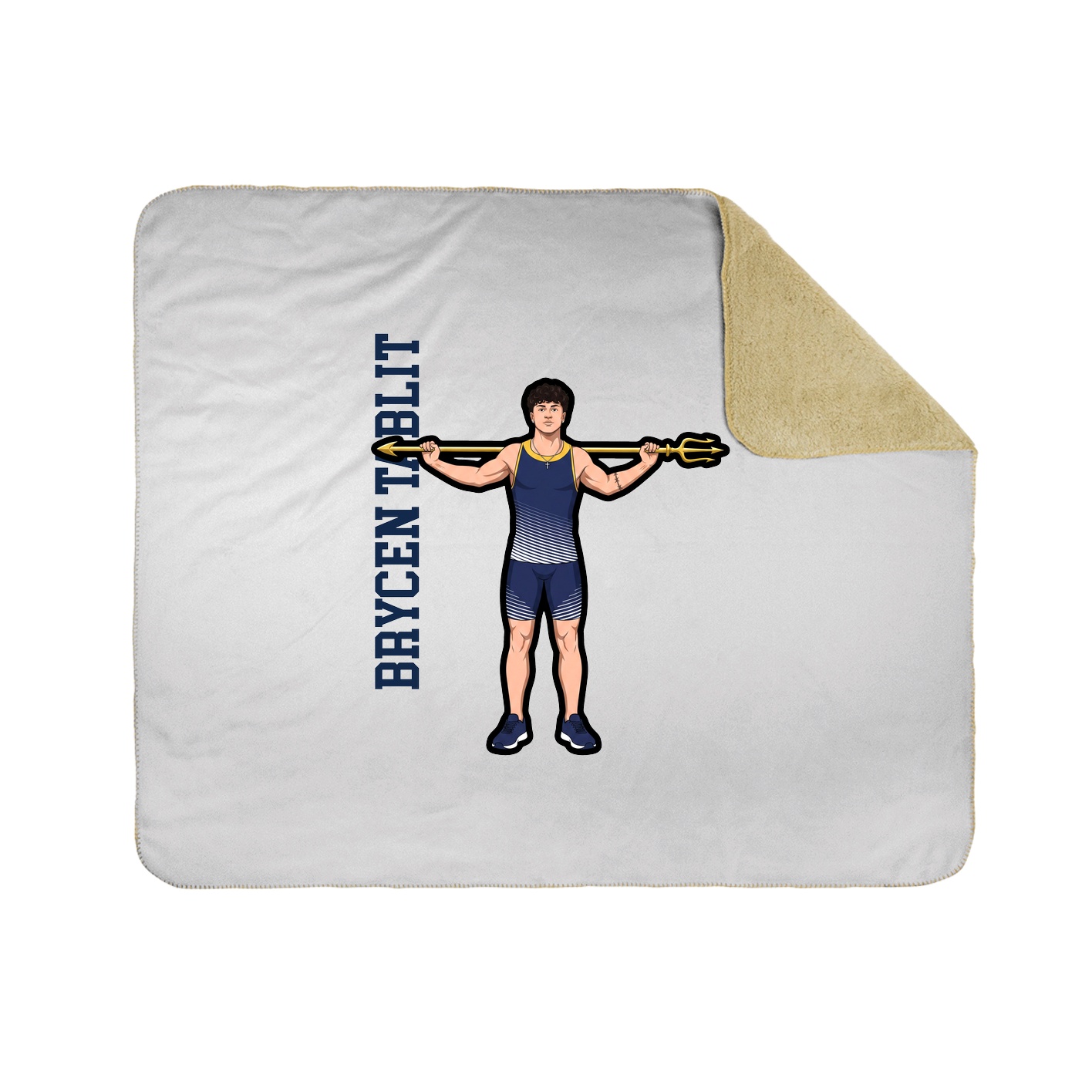 Throw Blanket — Name Vertical in White