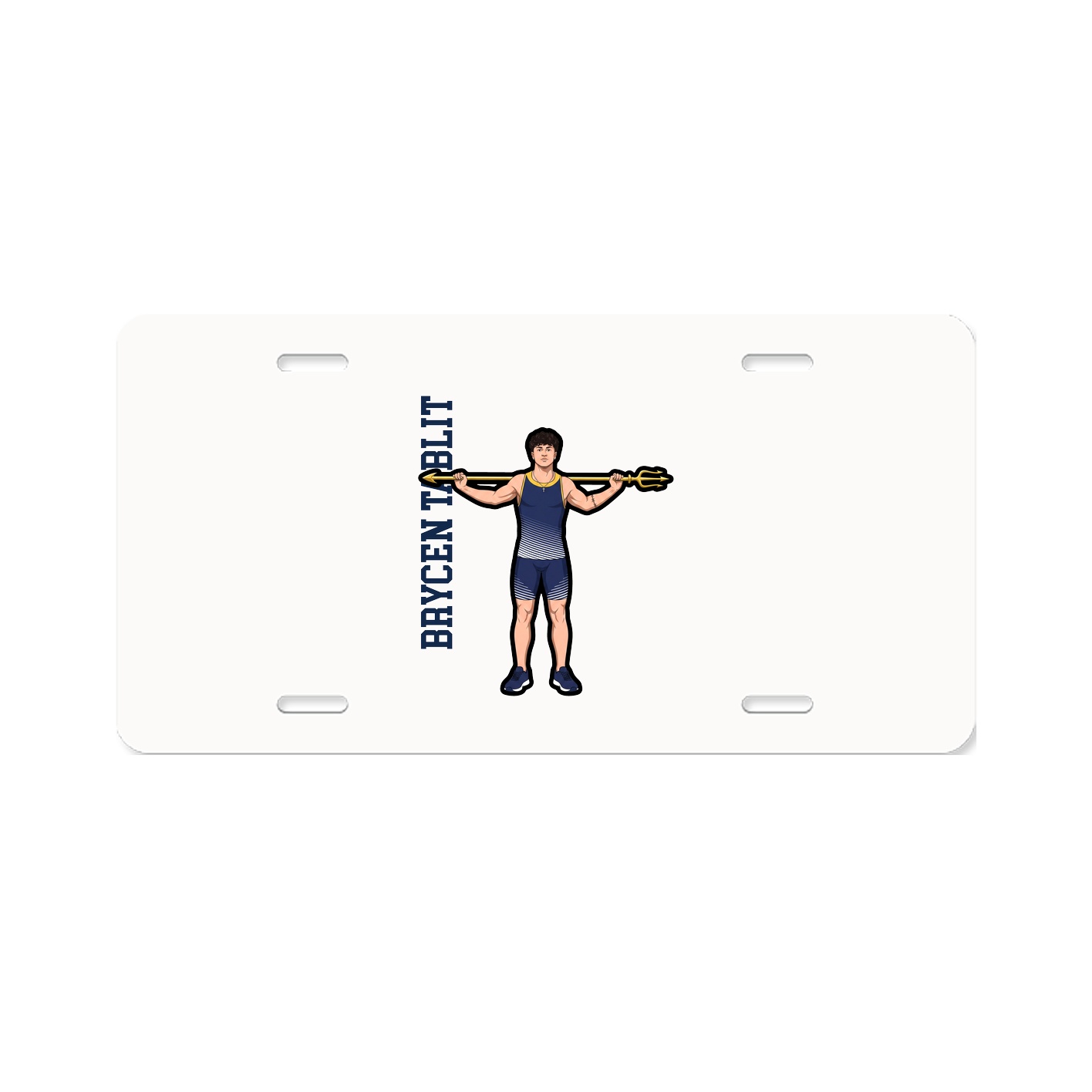 License Plate — Name Vertical in Classic