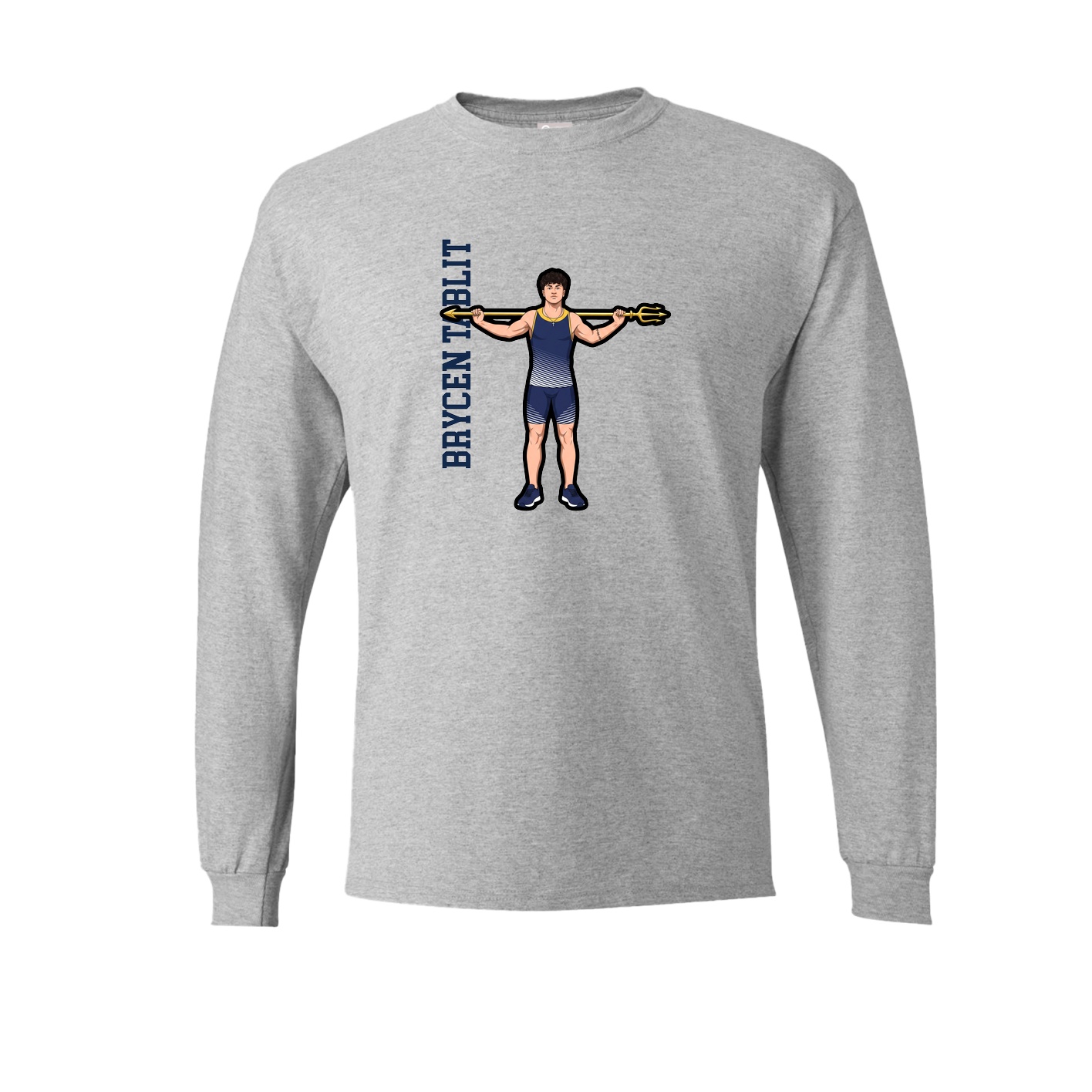 Long Sleeve Tee — Name Vertical in Grey