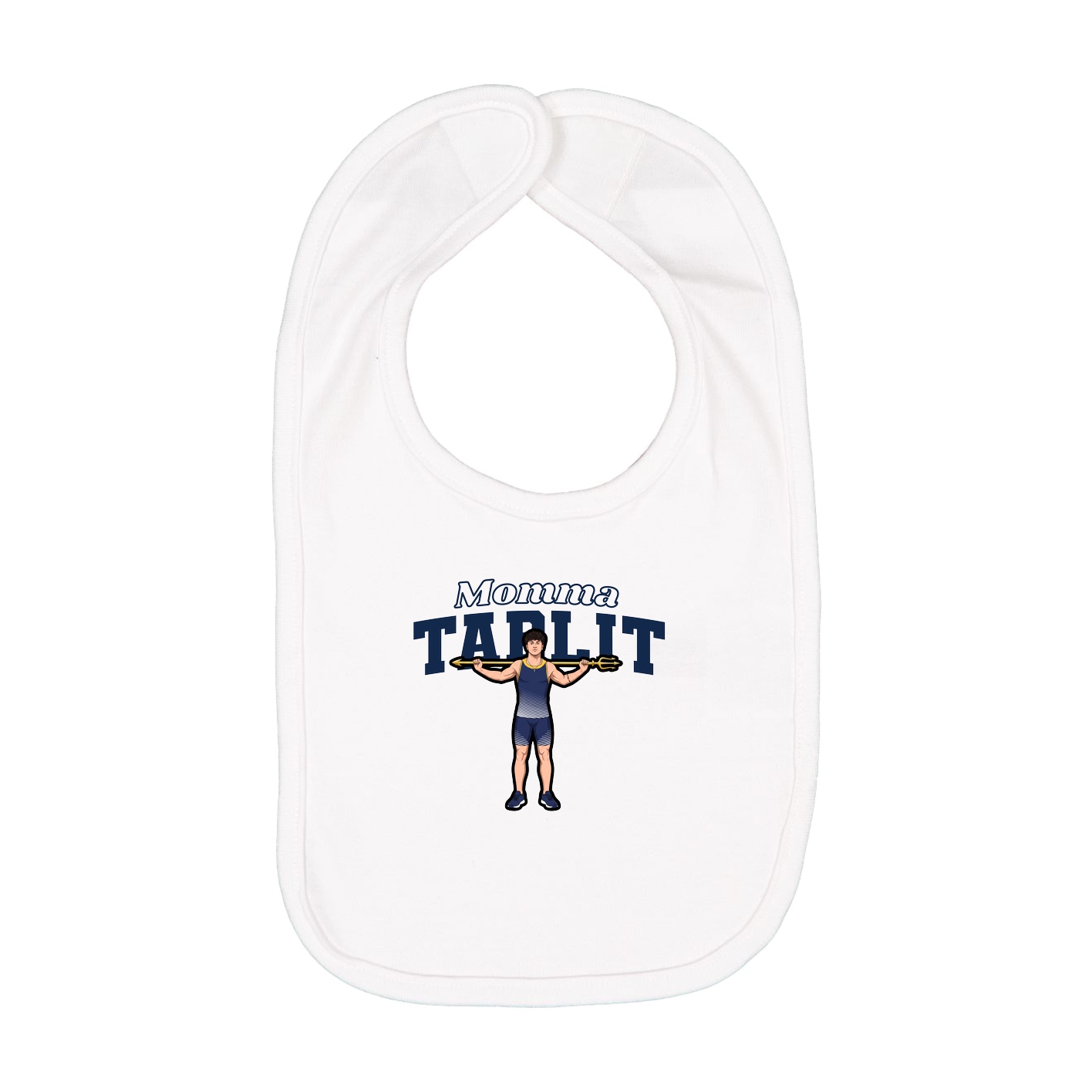 Infant Bib — Mothers Day Block in White