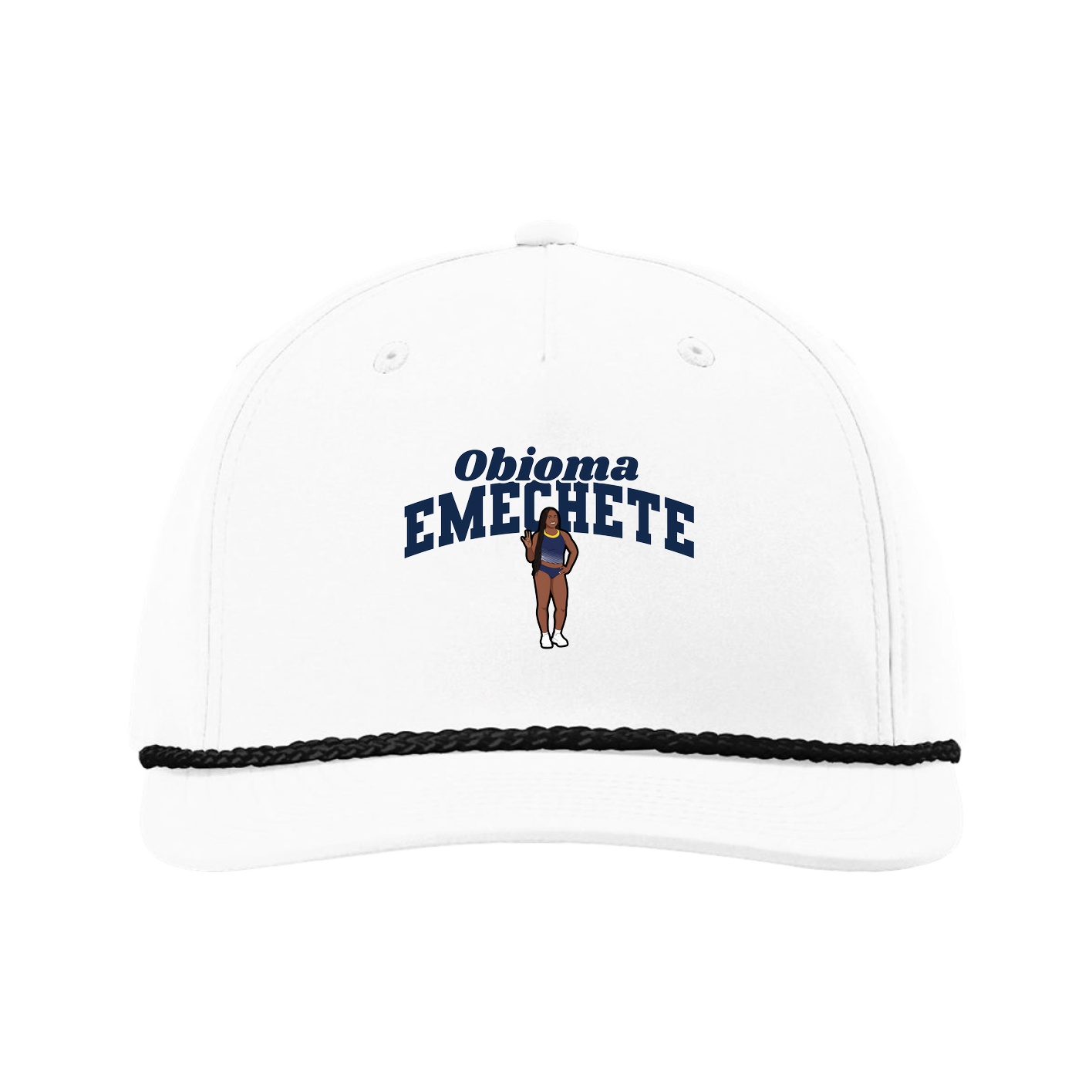 Five-Panel Classic Rope Cap — Signature Arch in White