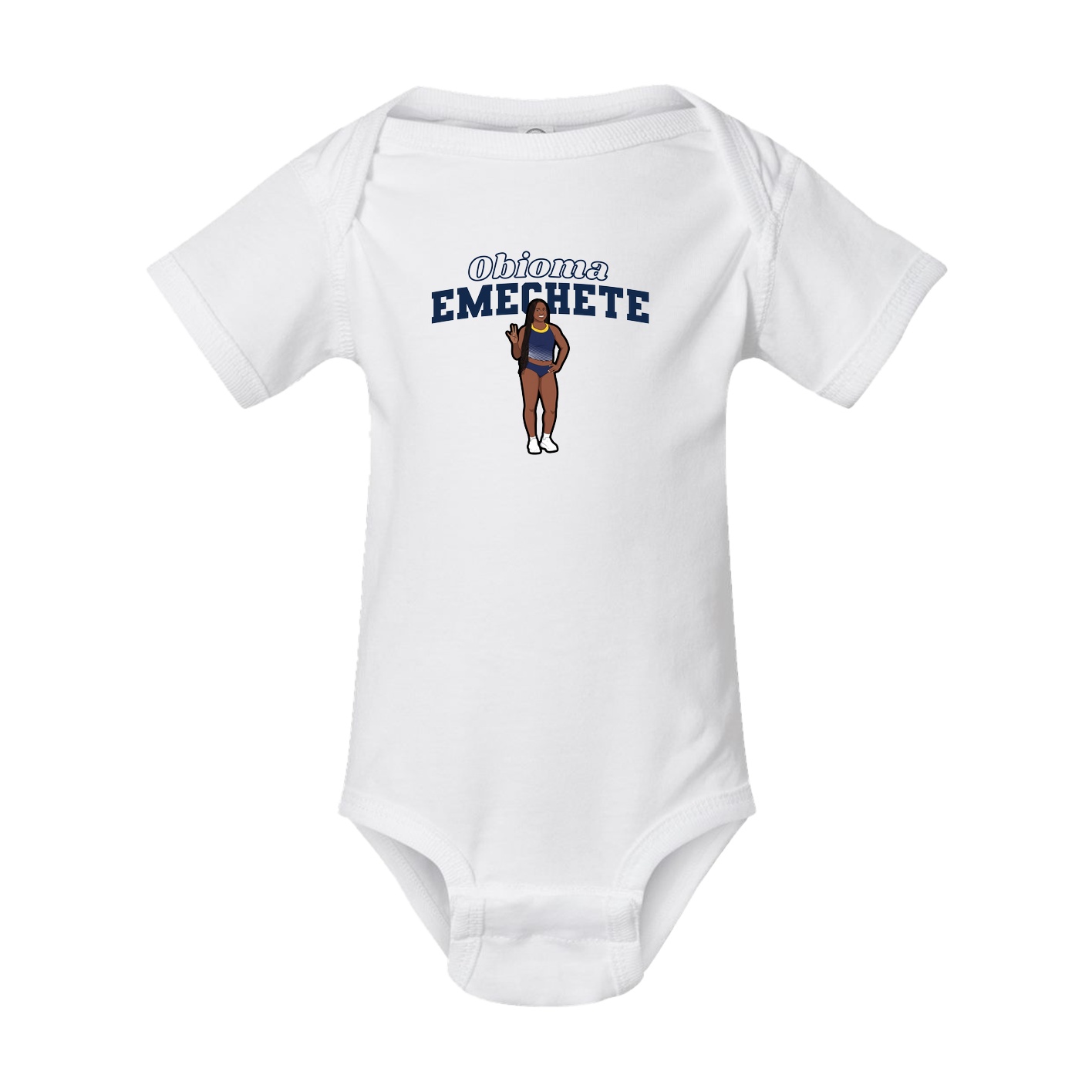 Baby Onesie — Name Arch in White