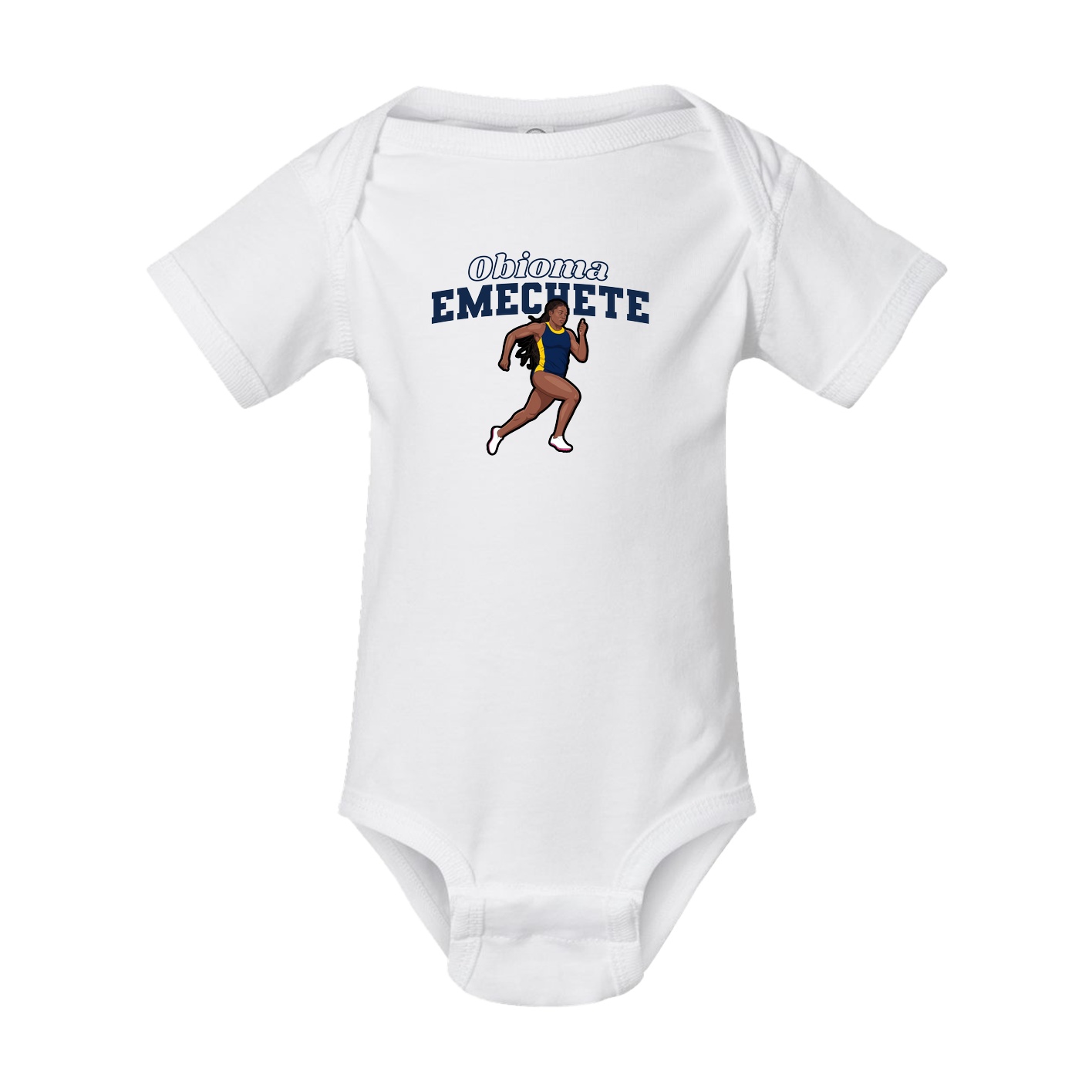 Baby Onesie — Name Arch in White