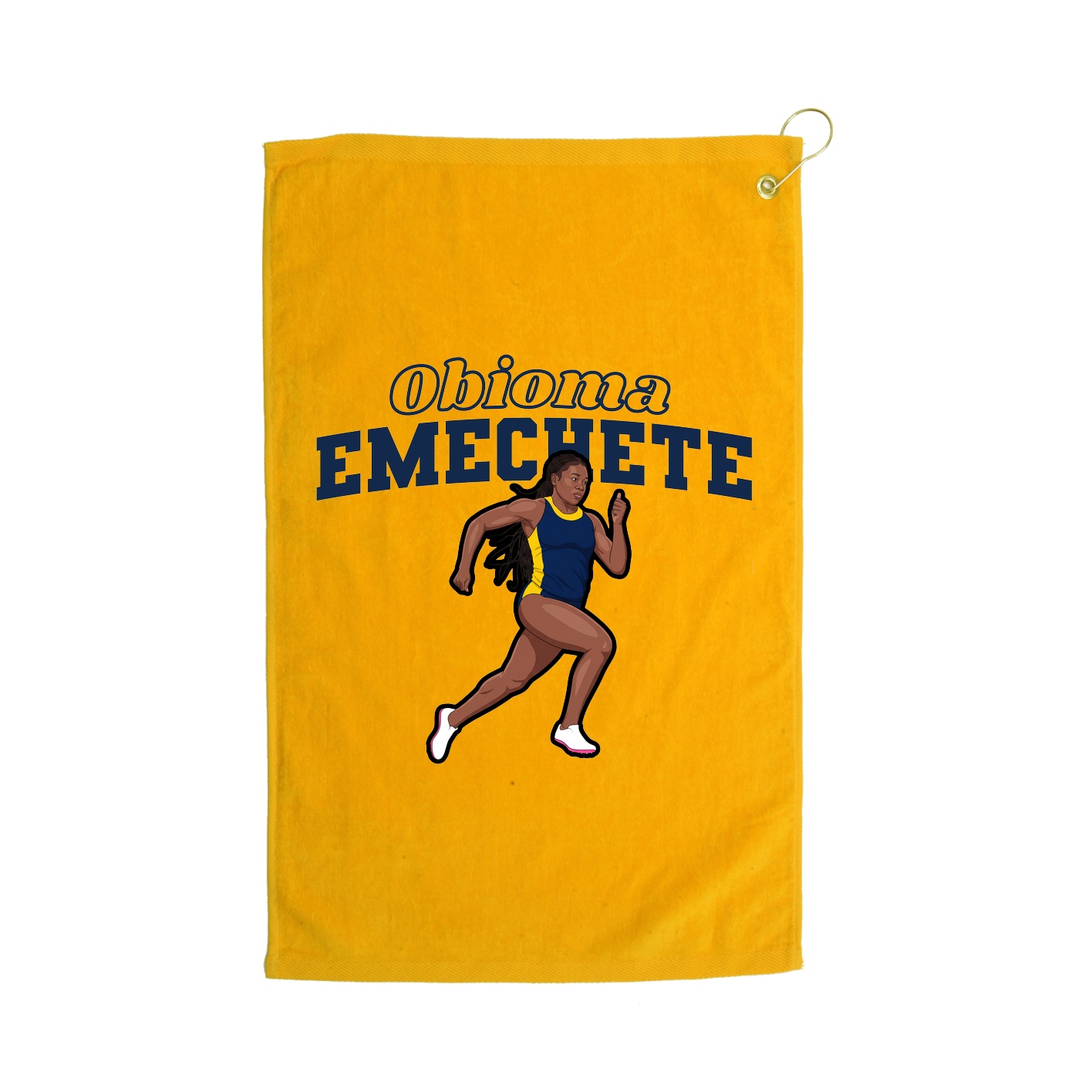 Golf Towel — Name Arch in Gold