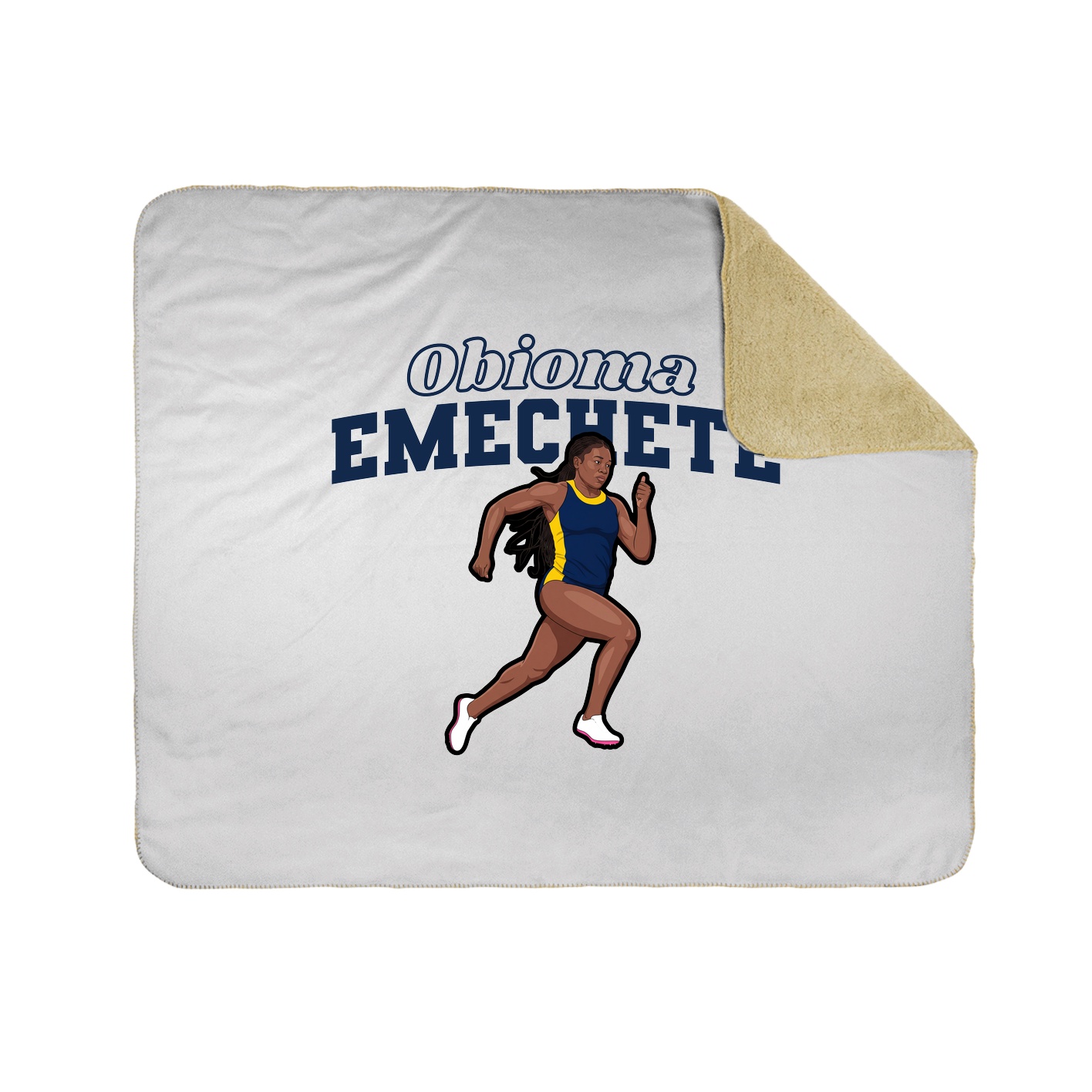Throw Blanket — Name Arch in White