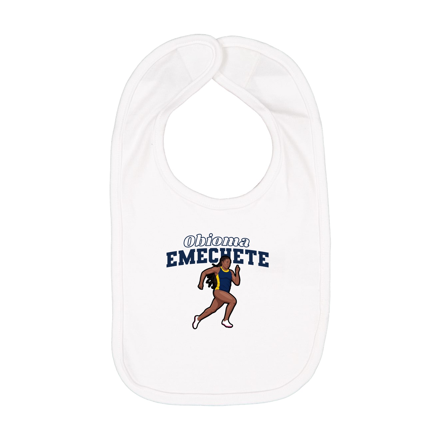 Infant Bib — Name Arch in White