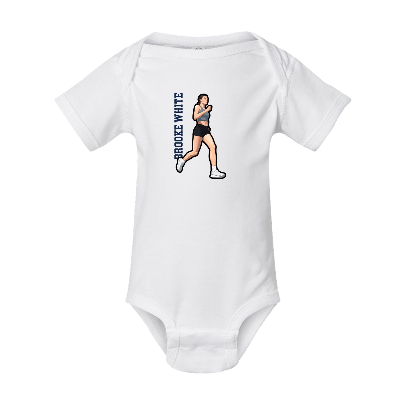 Baby Onesie — Name Vertical in White