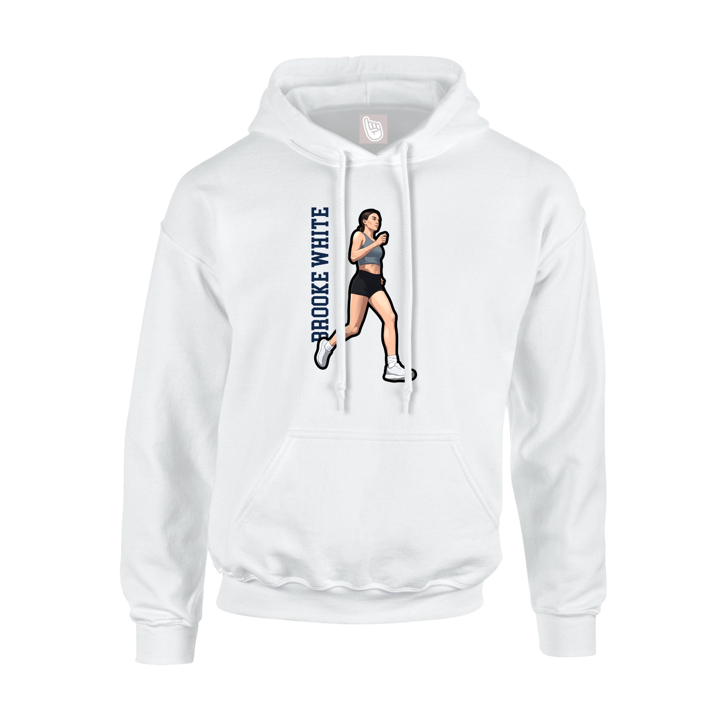 Hoodie — Name Vertical in White