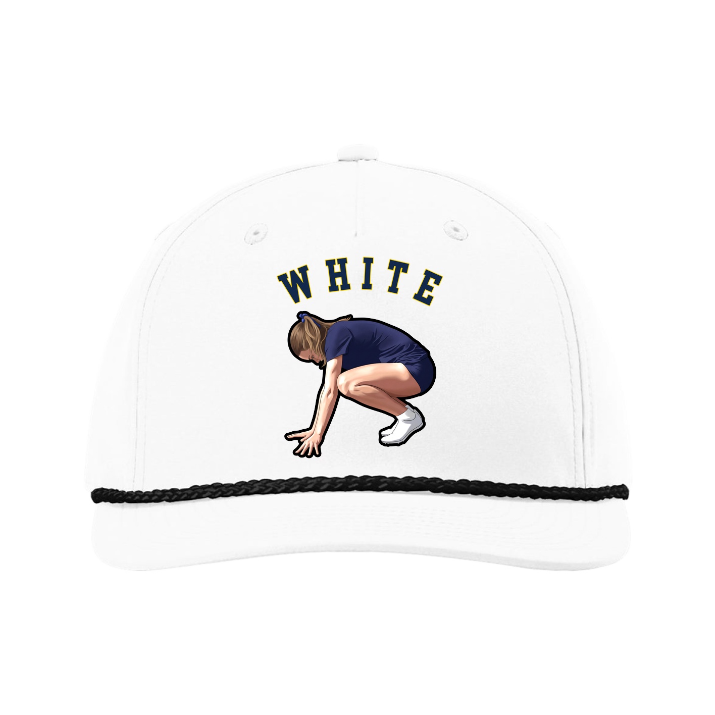 Five-Panel Classic Rope Cap — Shirsey Arch in White