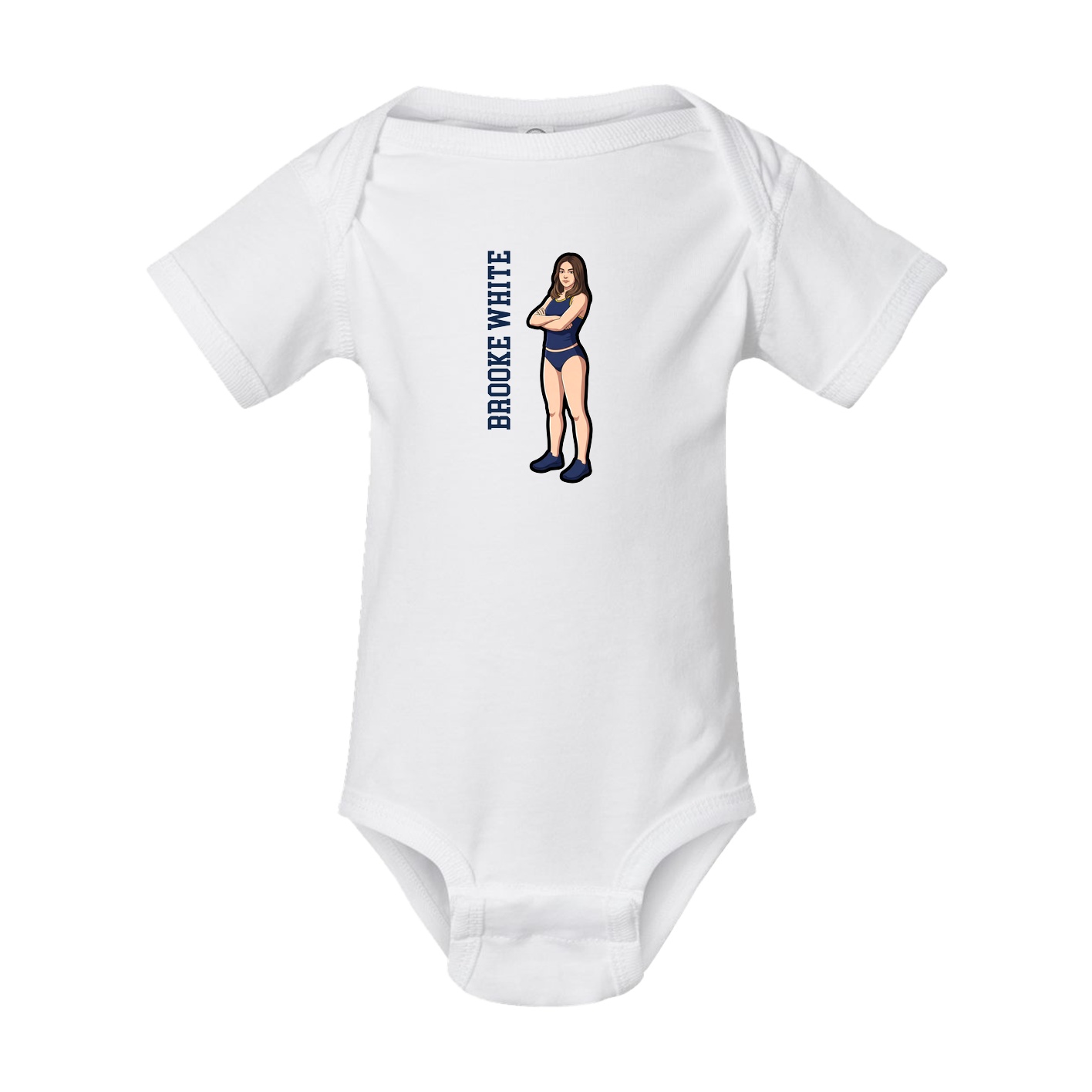 Baby Onesie — Name Vertical in White