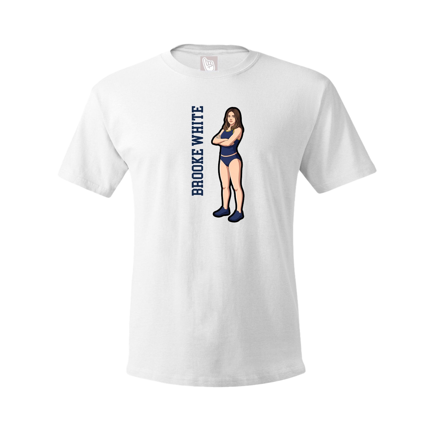 Tee — Name Vertical in White