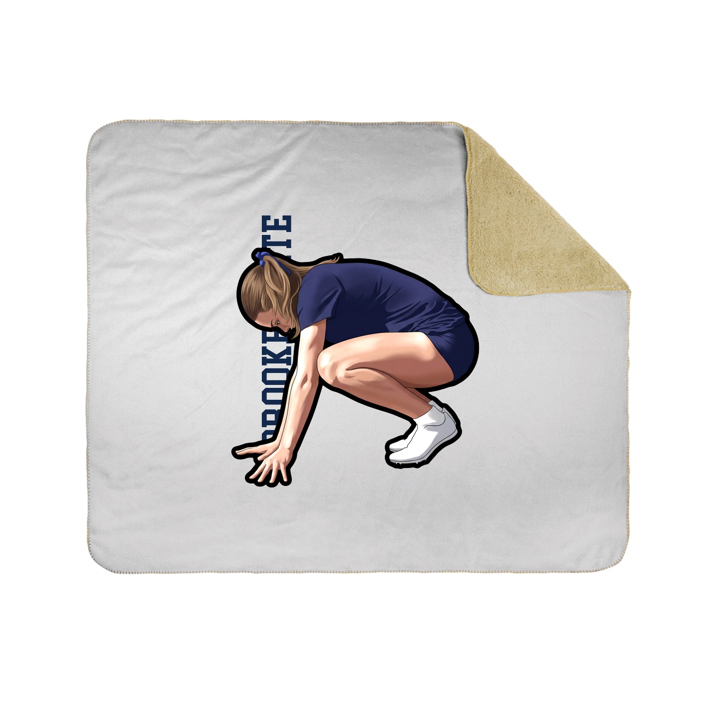 Throw Blanket — Name Vertical in White