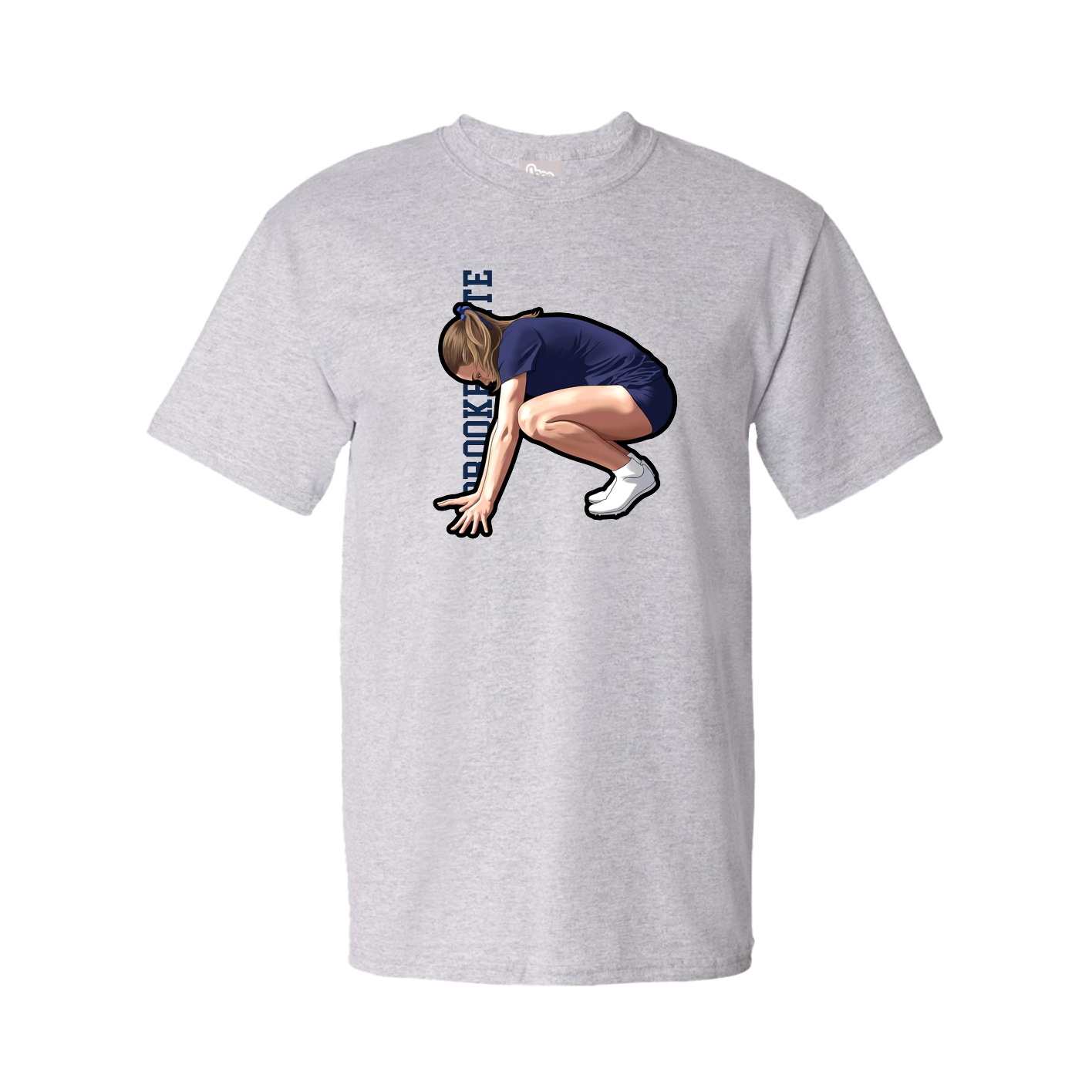Youth Tee — Name Vertical in Grey