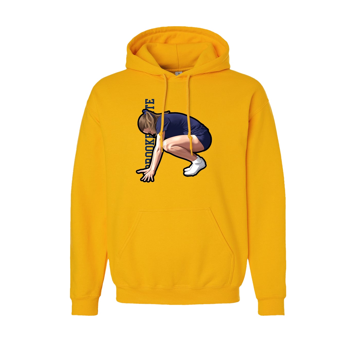 Hoodie — Name Vertical in Gold