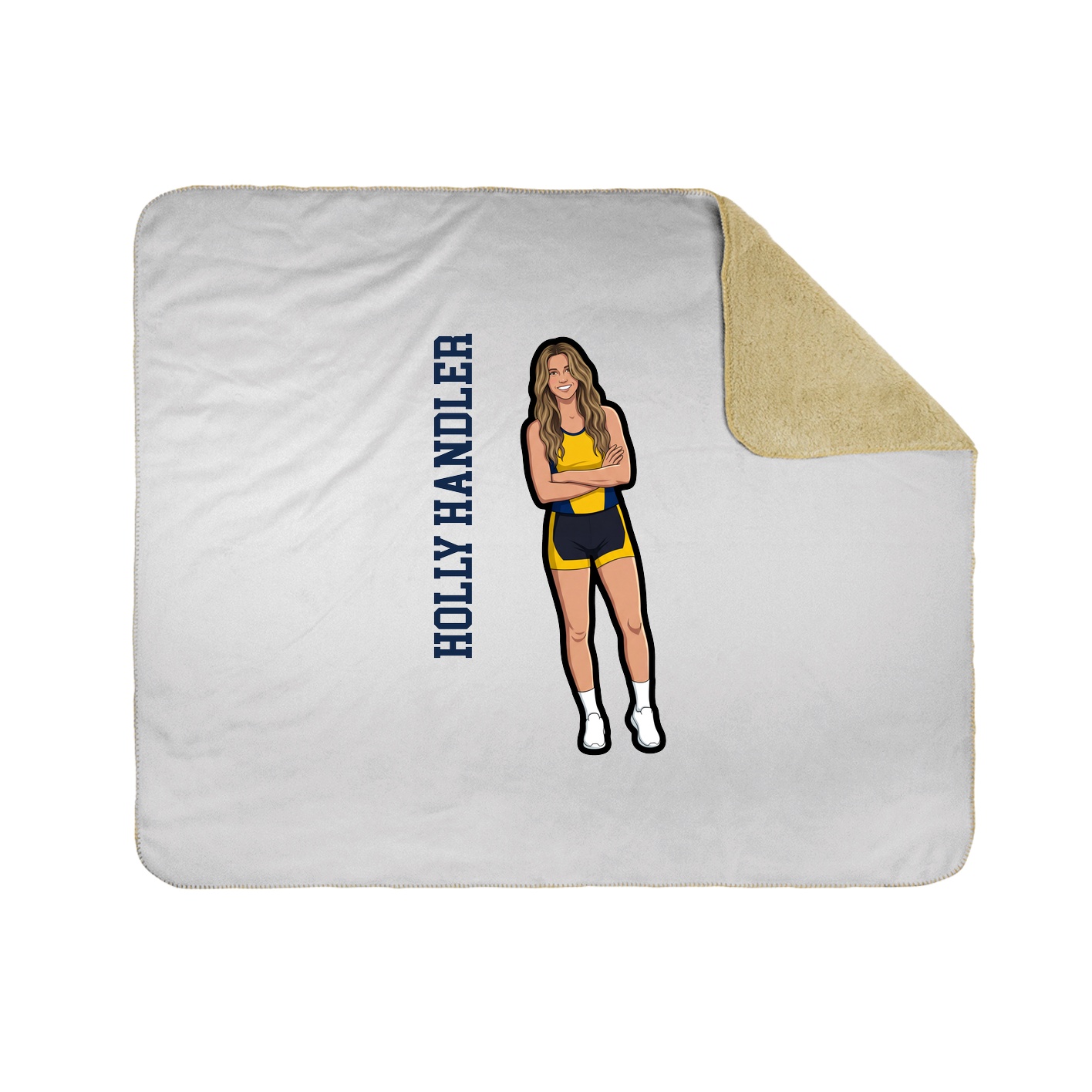 Throw Blanket — Name Vertical in White