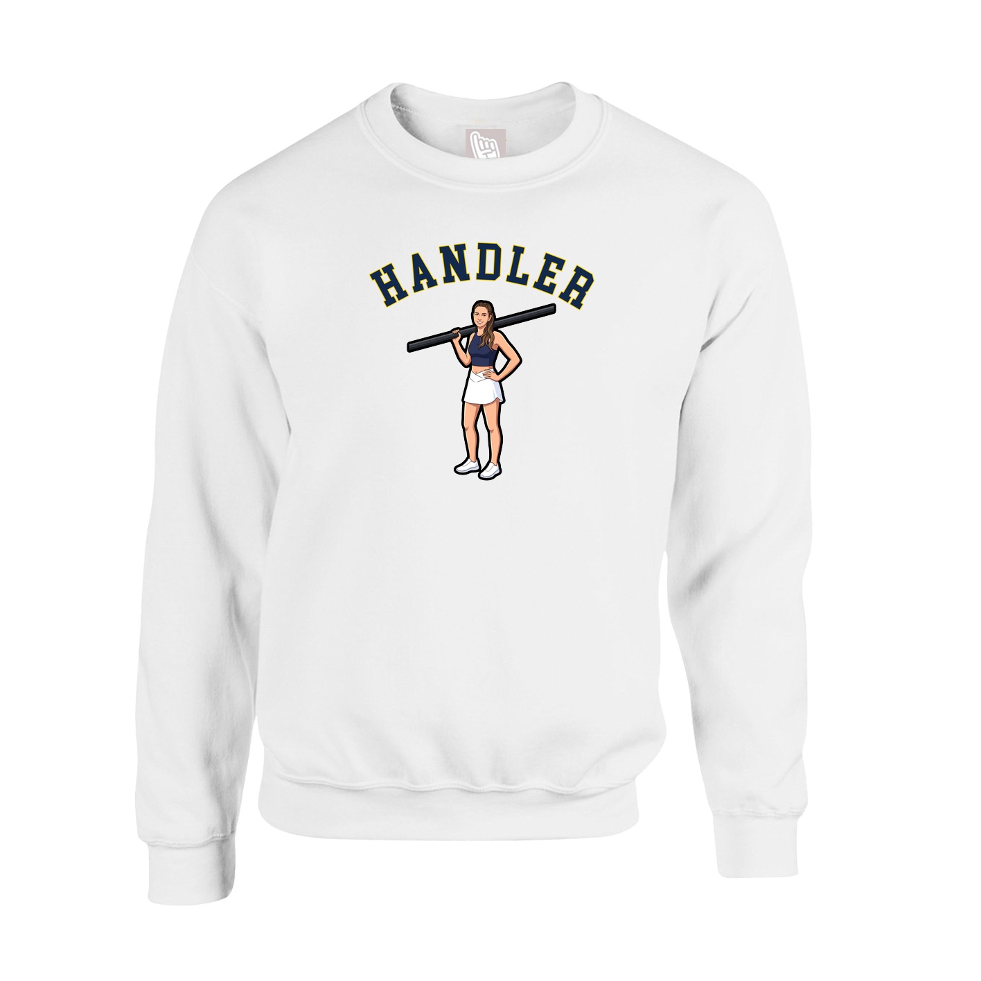 Fleece Crew — Shirsey Arch in White