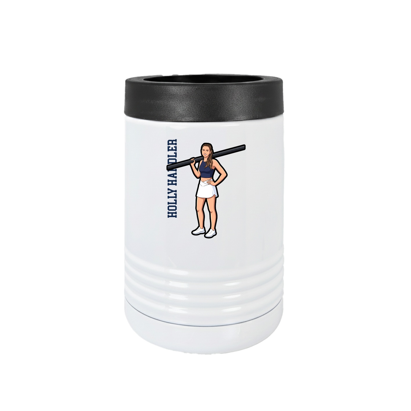 Beverage Holder — Name Vertical in White