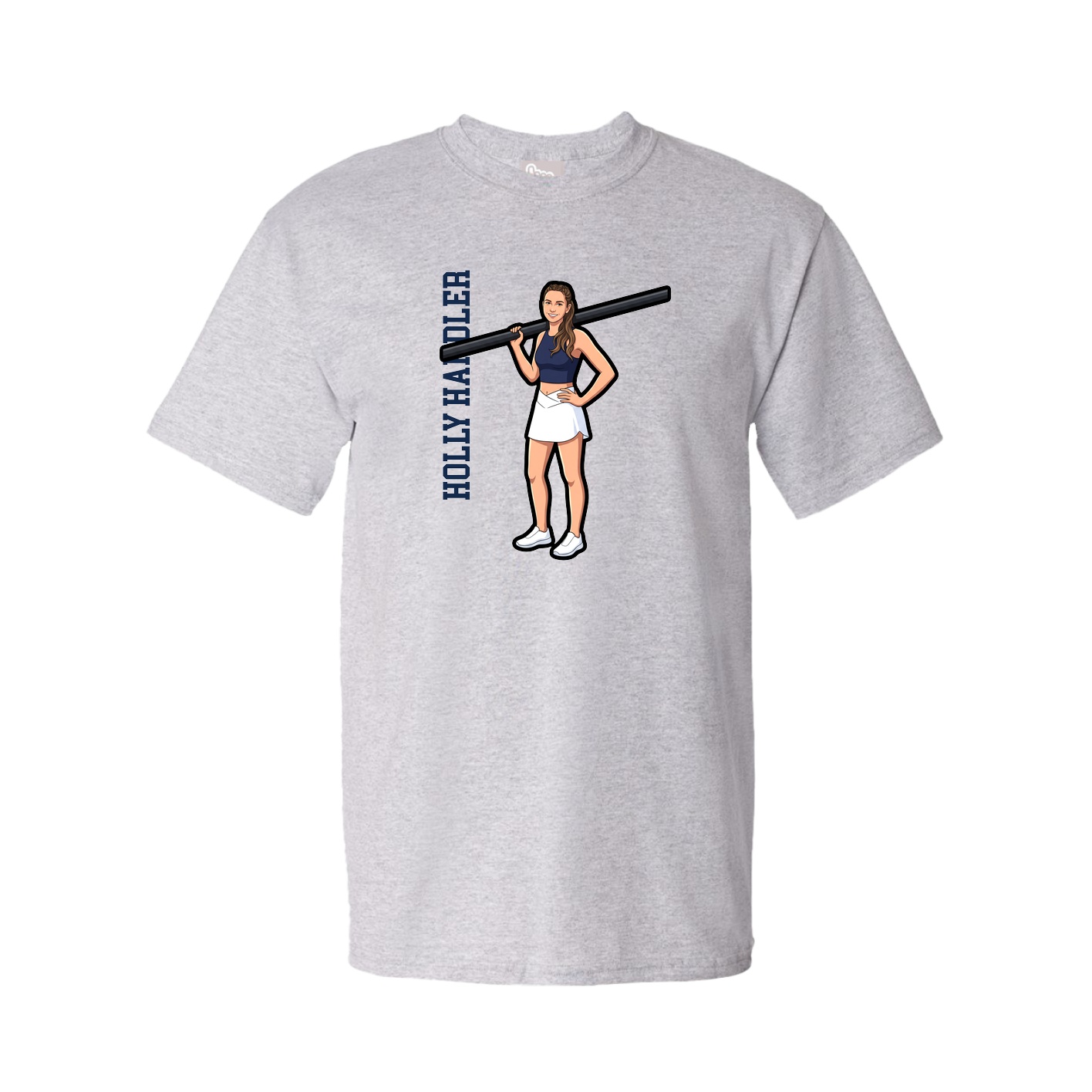 Youth Tee — Name Vertical in Grey