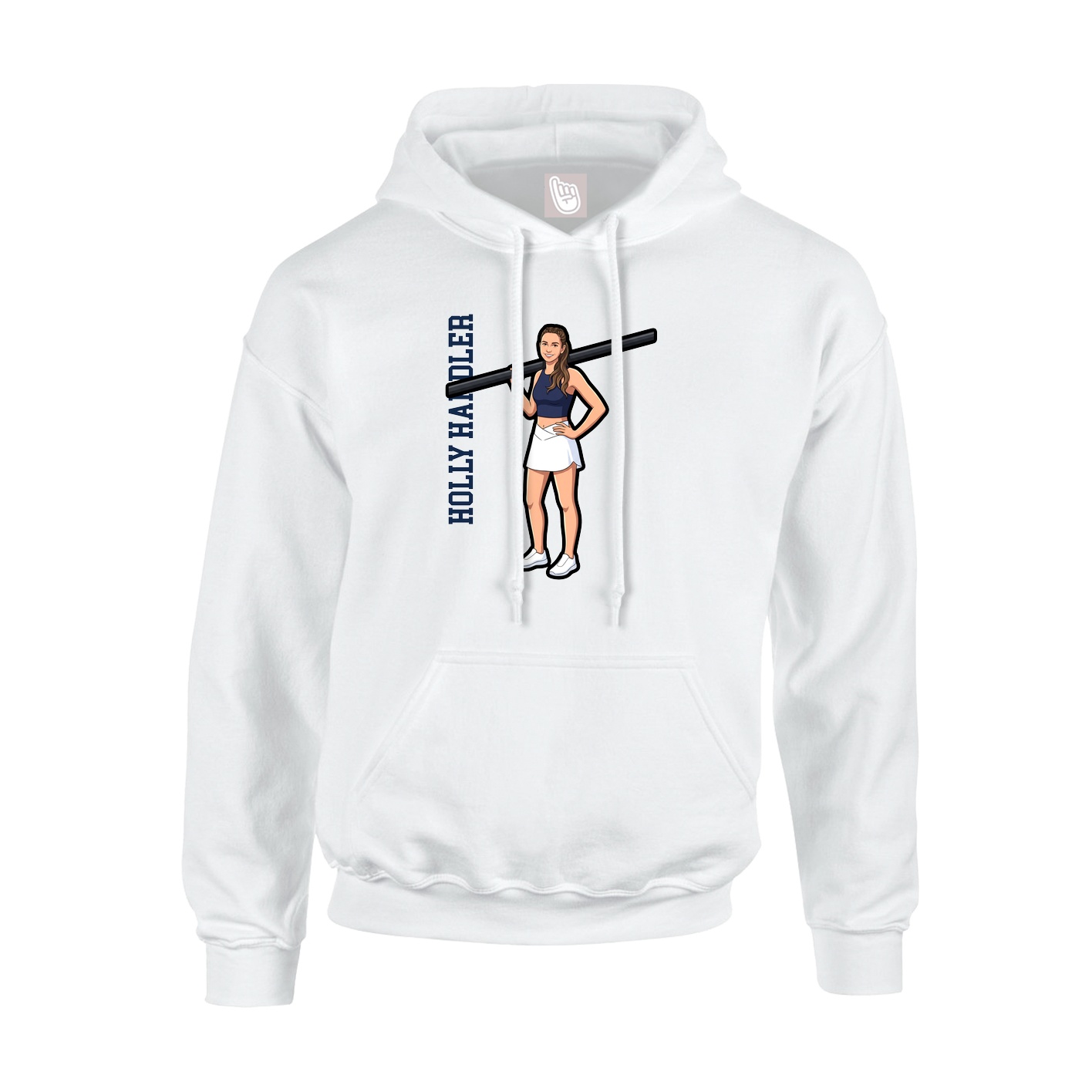 Youth Hoodie — Name Vertical in White