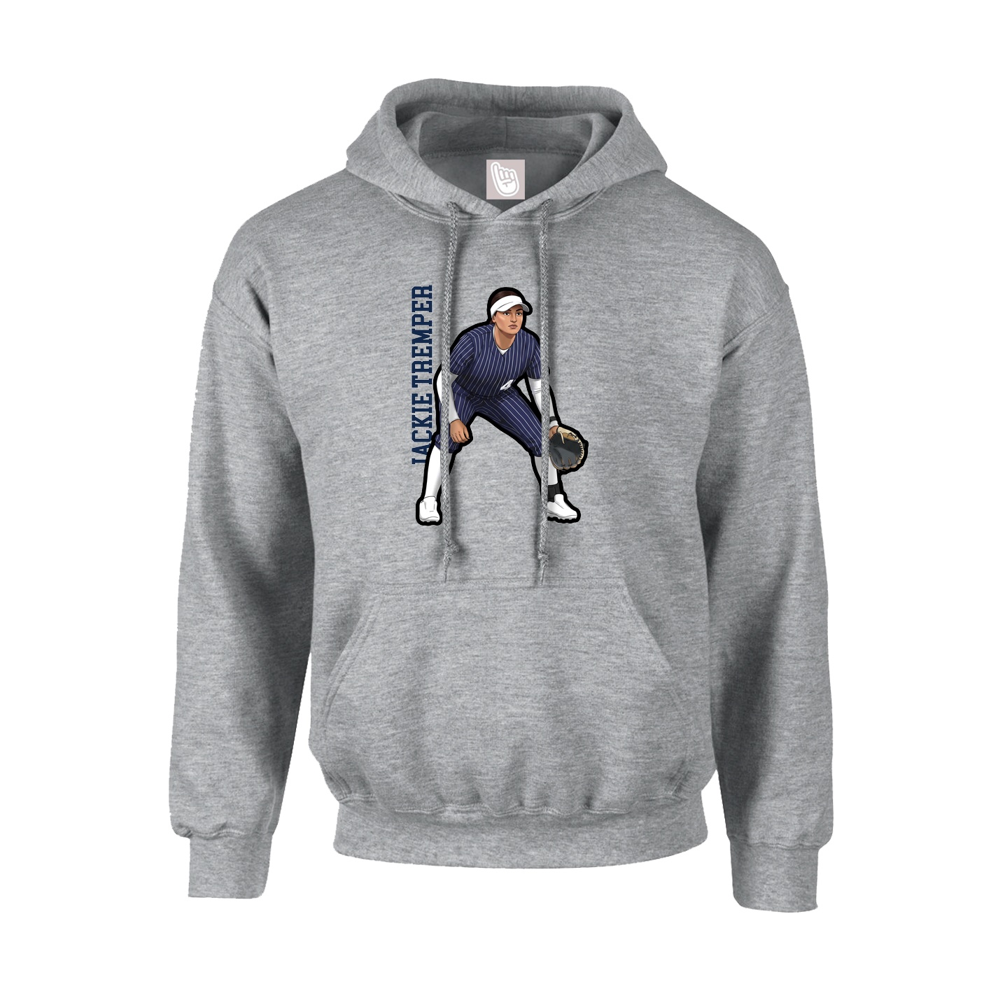 Hoodie — Name Vertical in Grey