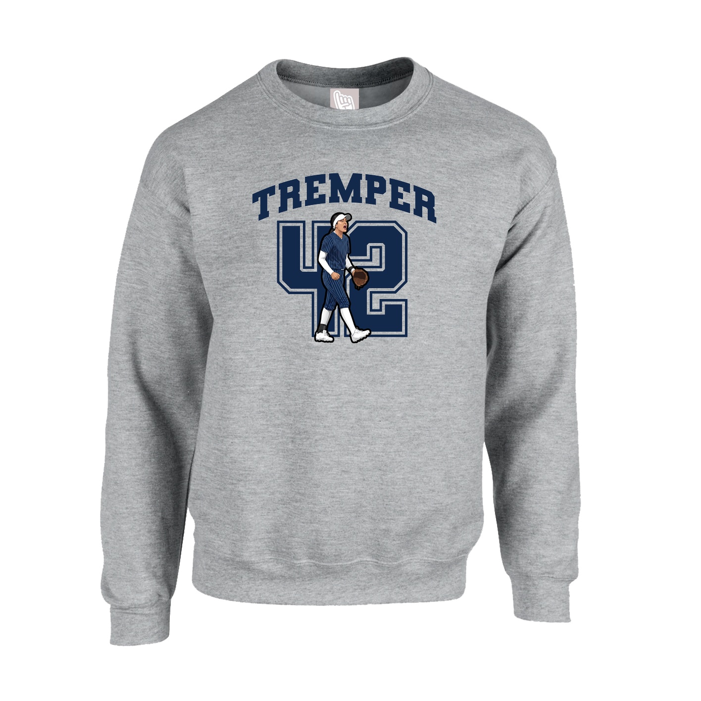 Fleece Crew — Number in Grey