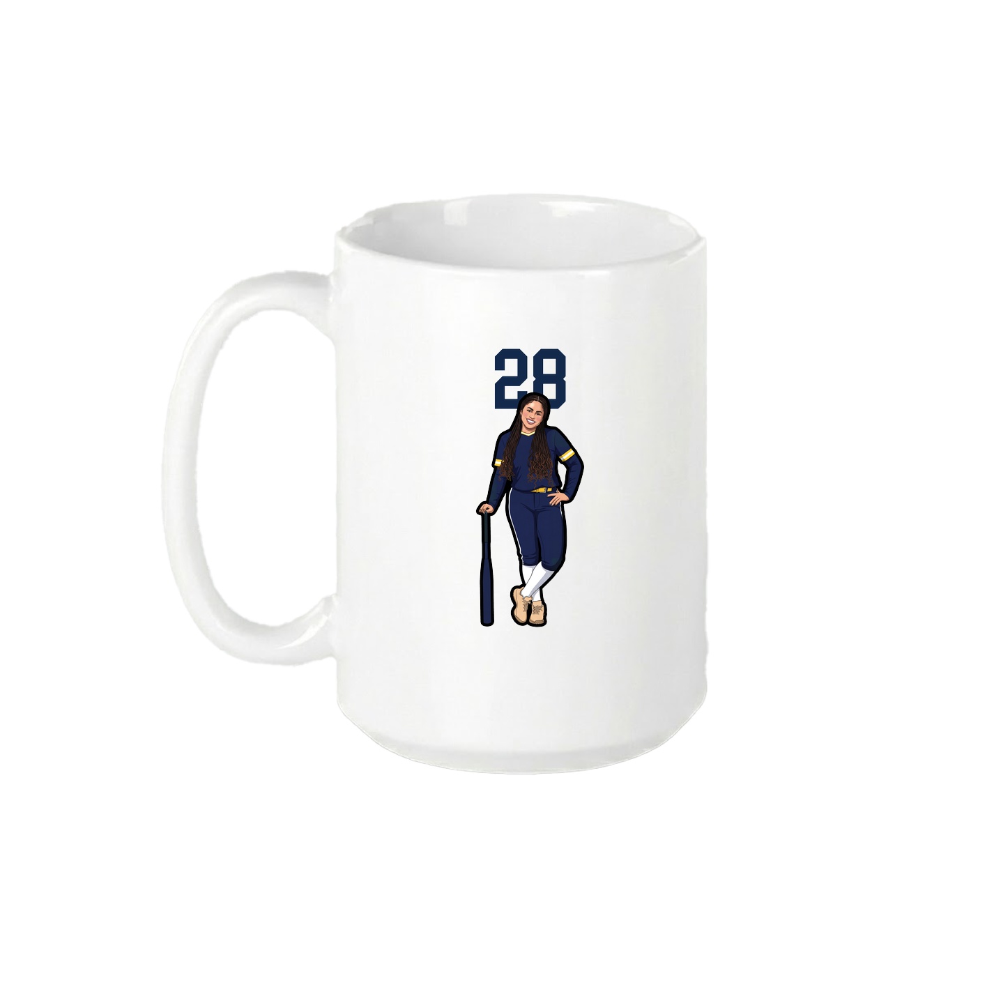 15oz Coffee Mug — Number Top in White
