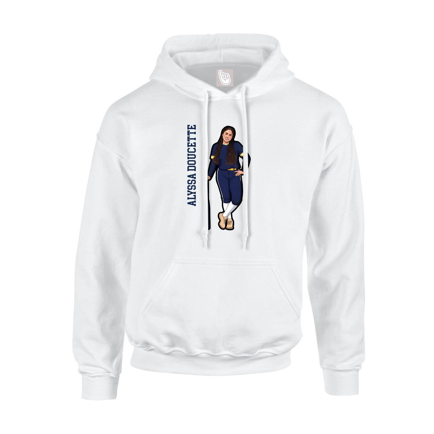 Youth Hoodie — Name Vertical in White