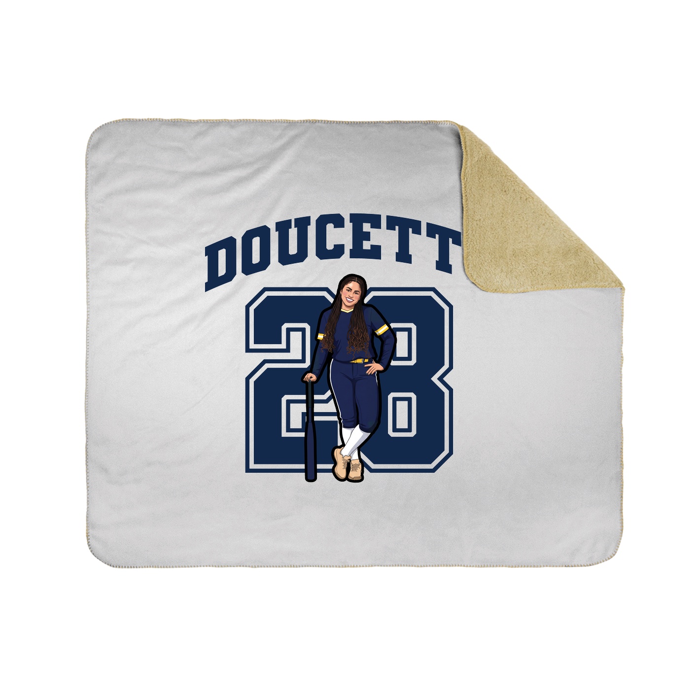 Throw Blanket — Number in White
