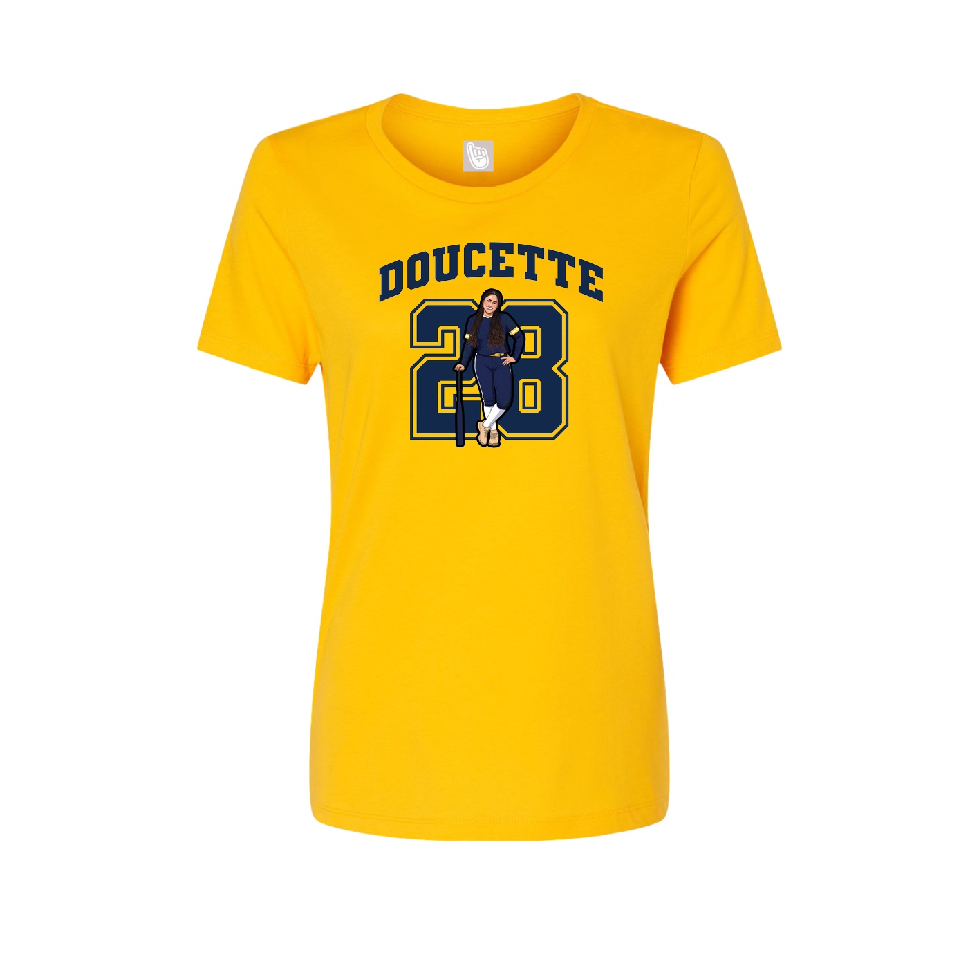 Fitted Women's Tee — Number in Gold
