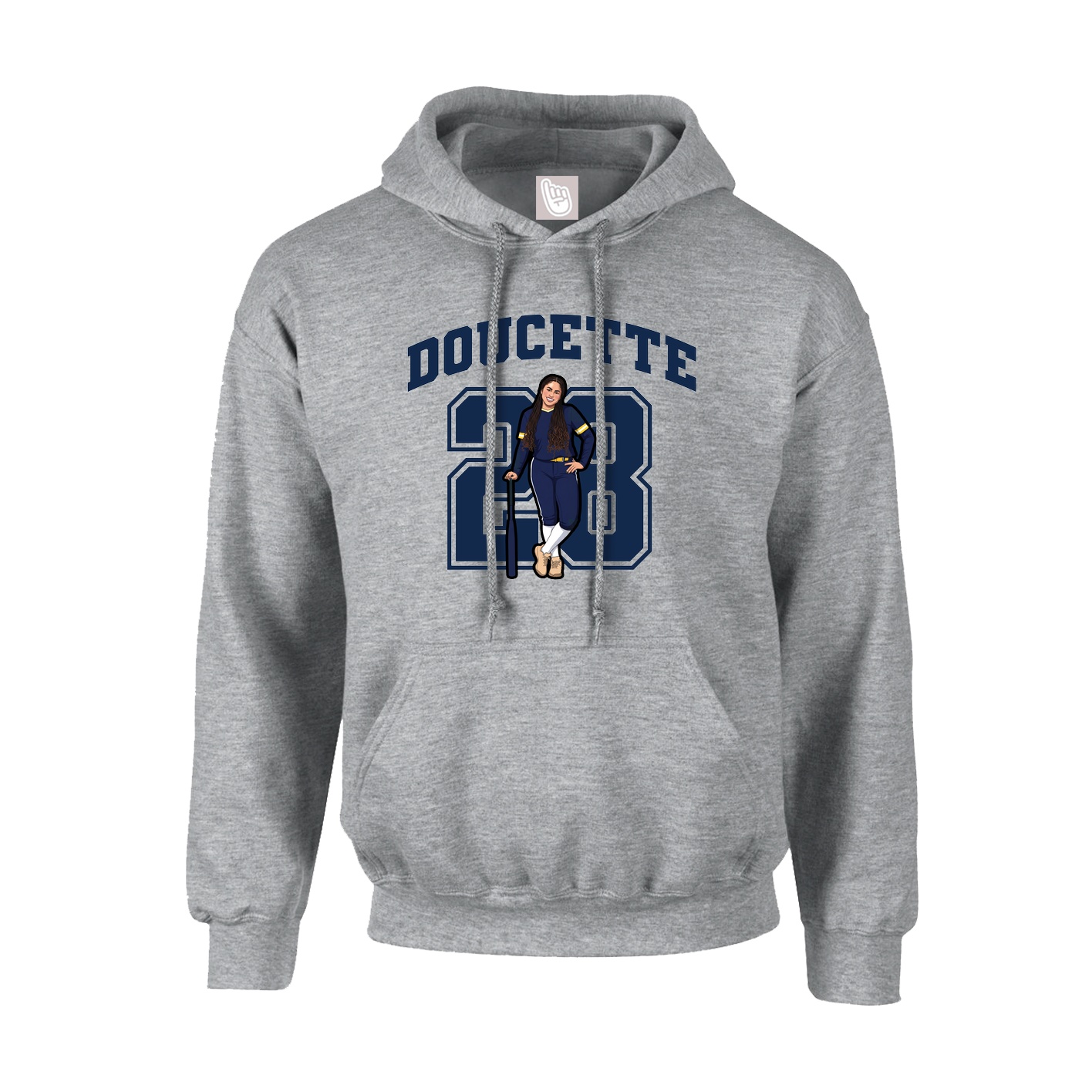 Hoodie — Number in Grey