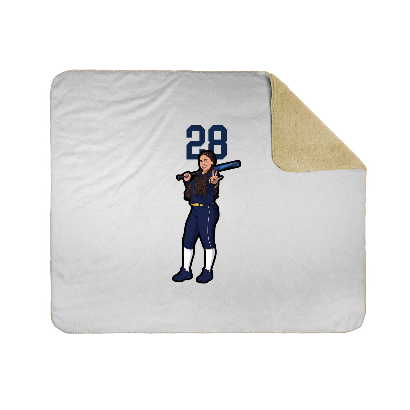Throw Blanket — Number Top in White