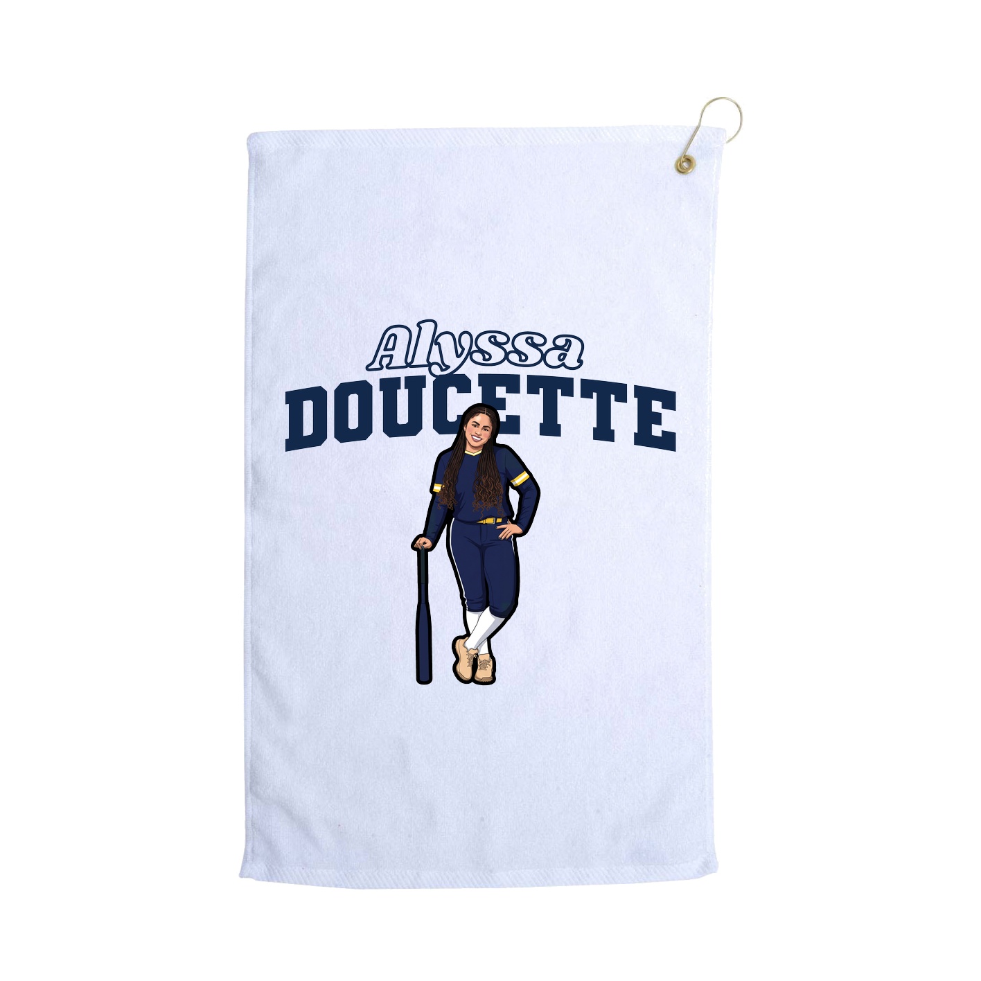 Golf Towel — Name Arch in White