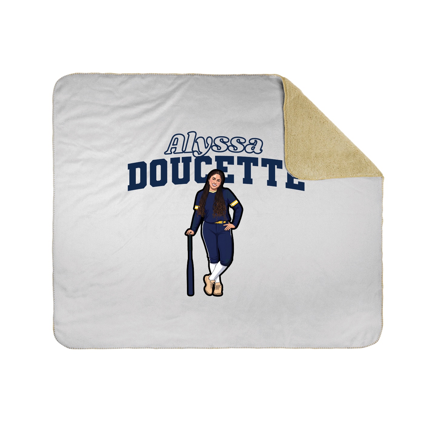 Throw Blanket — Name Arch in White