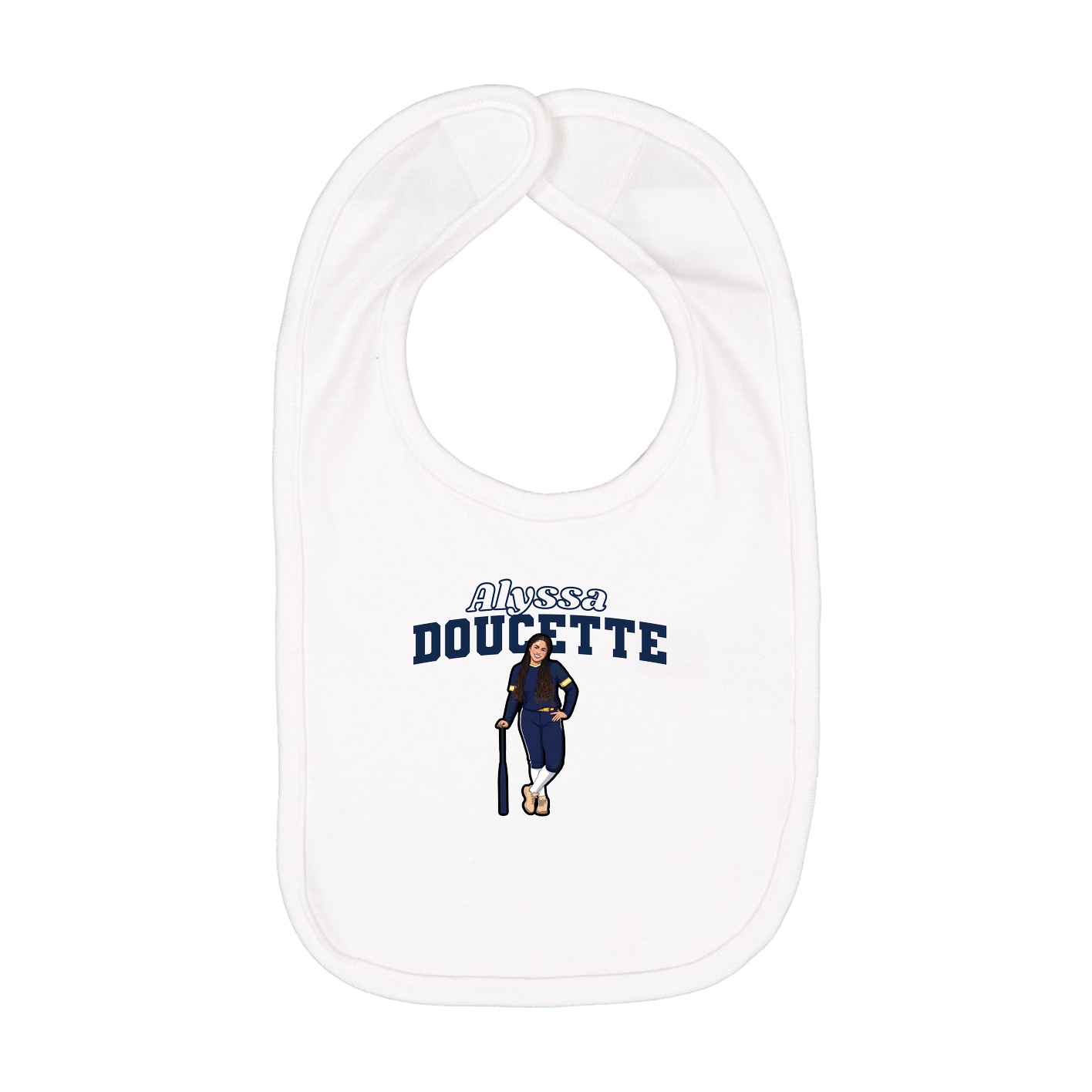 Infant Bib — Name Arch in White