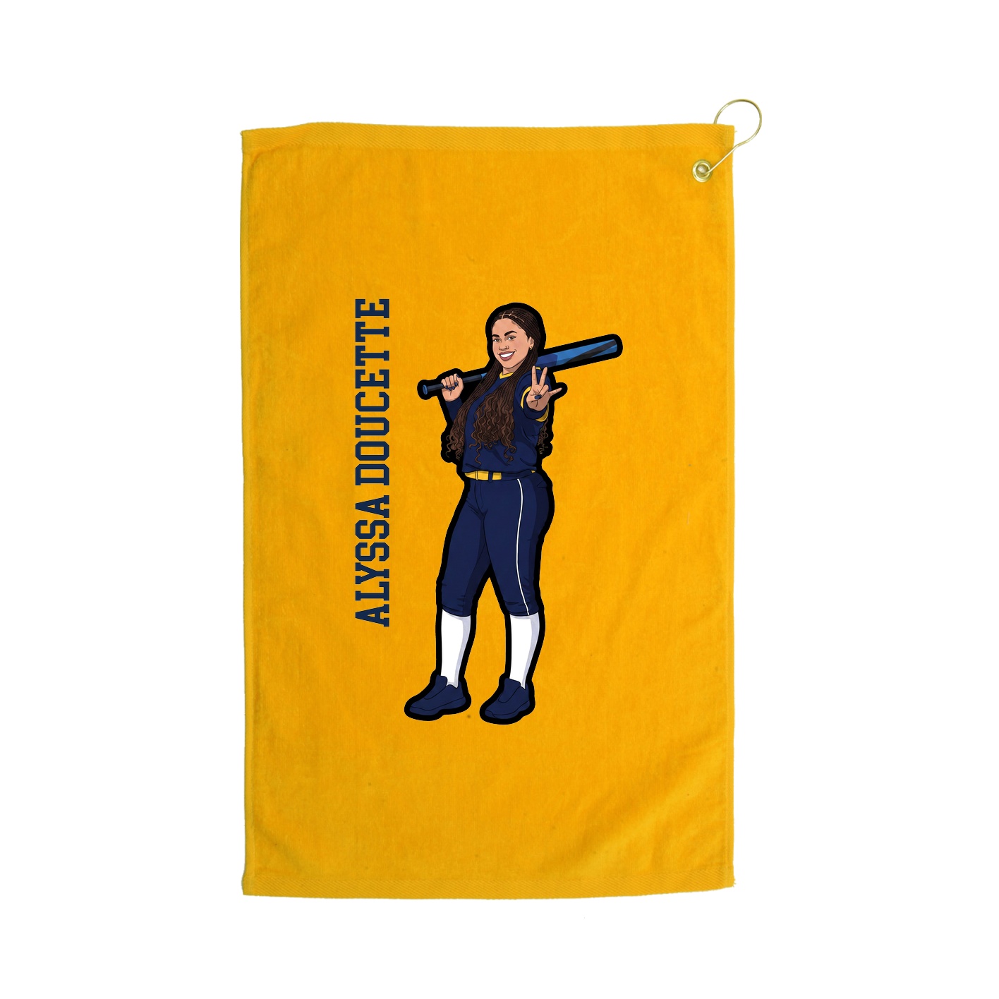 Golf Towel — Name Vertical in Gold