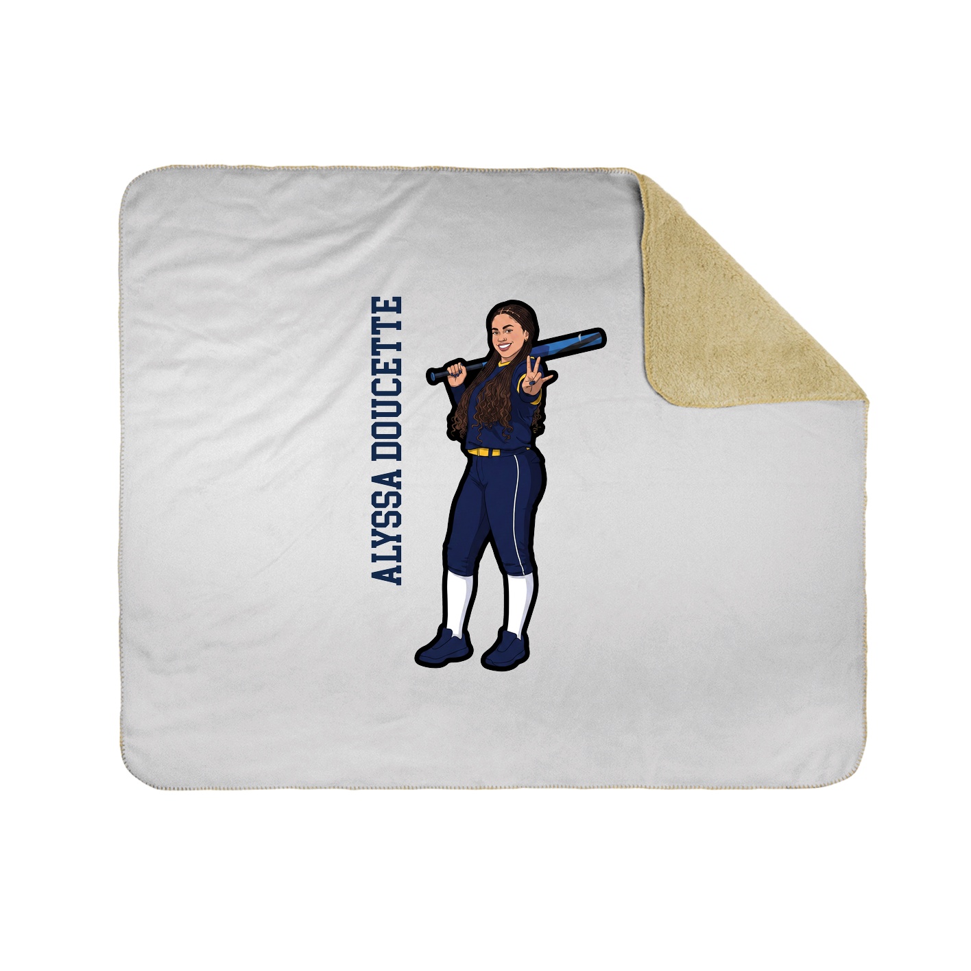 Throw Blanket — Name Vertical in White