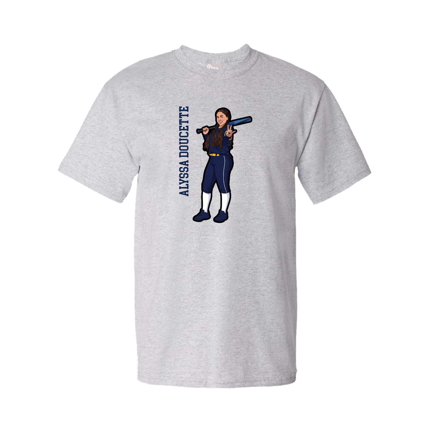 Tee — Name Vertical in Grey