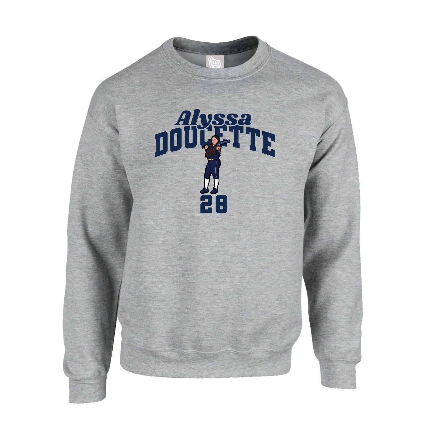 Fleece Crew — Signature Arch in Grey