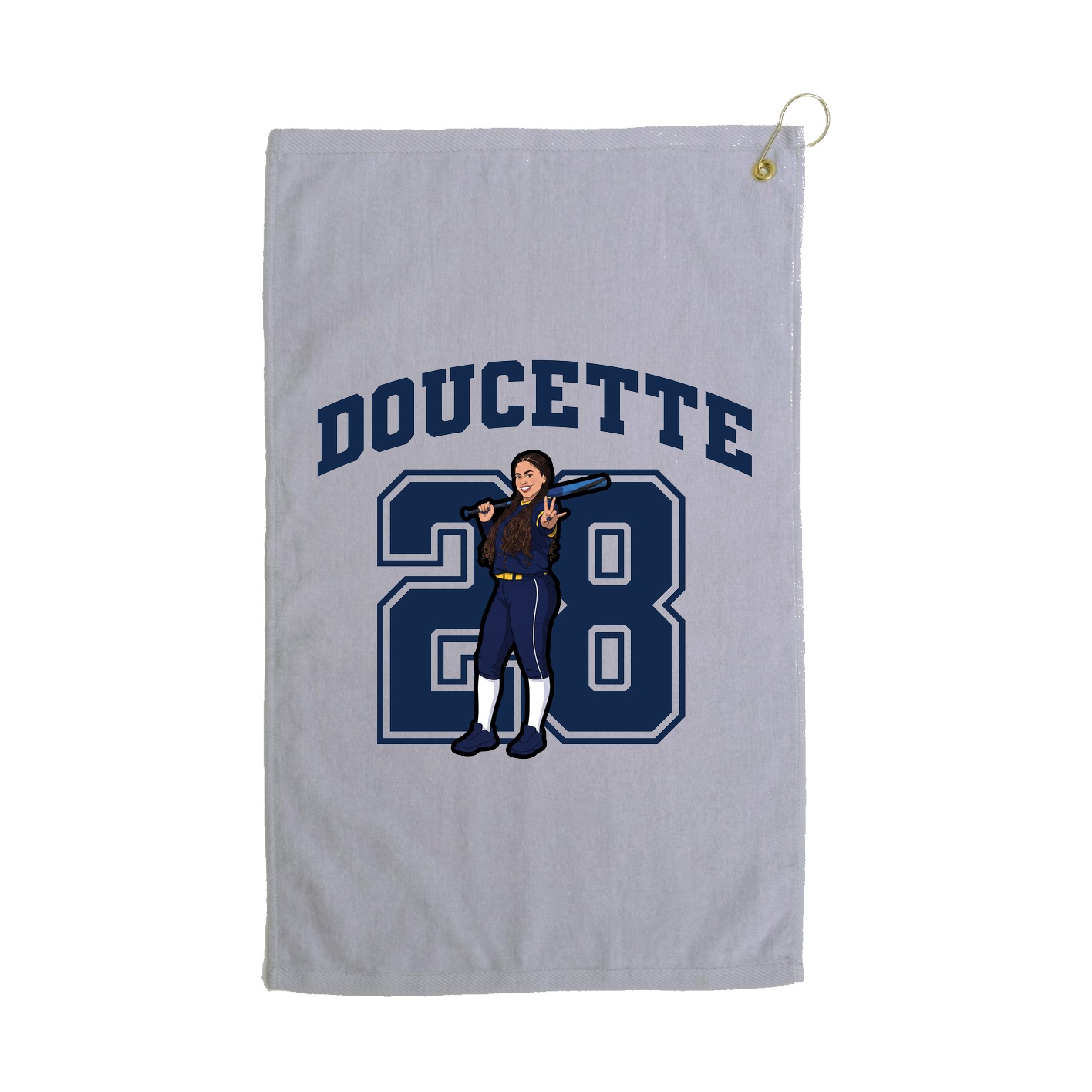 Golf Towel — Number in Grey