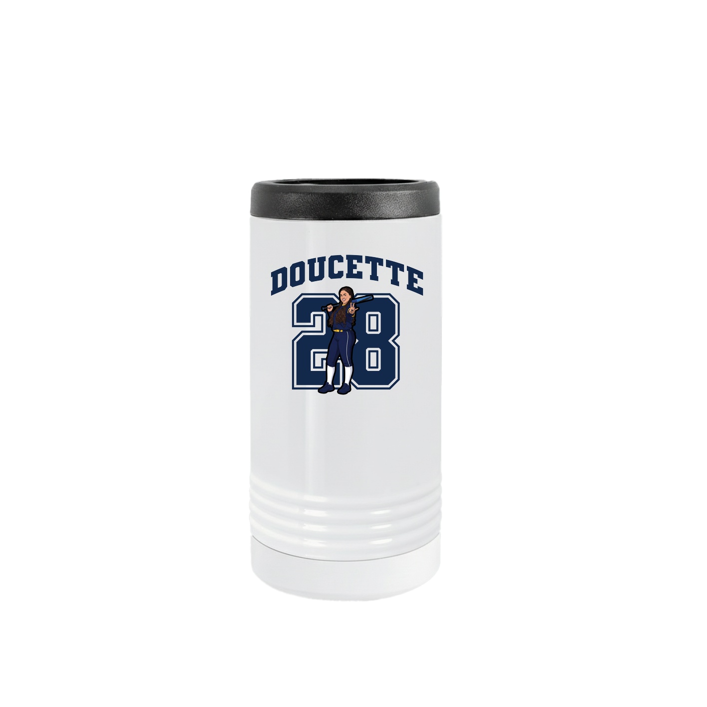 Slim Beverage Holder — Number in White